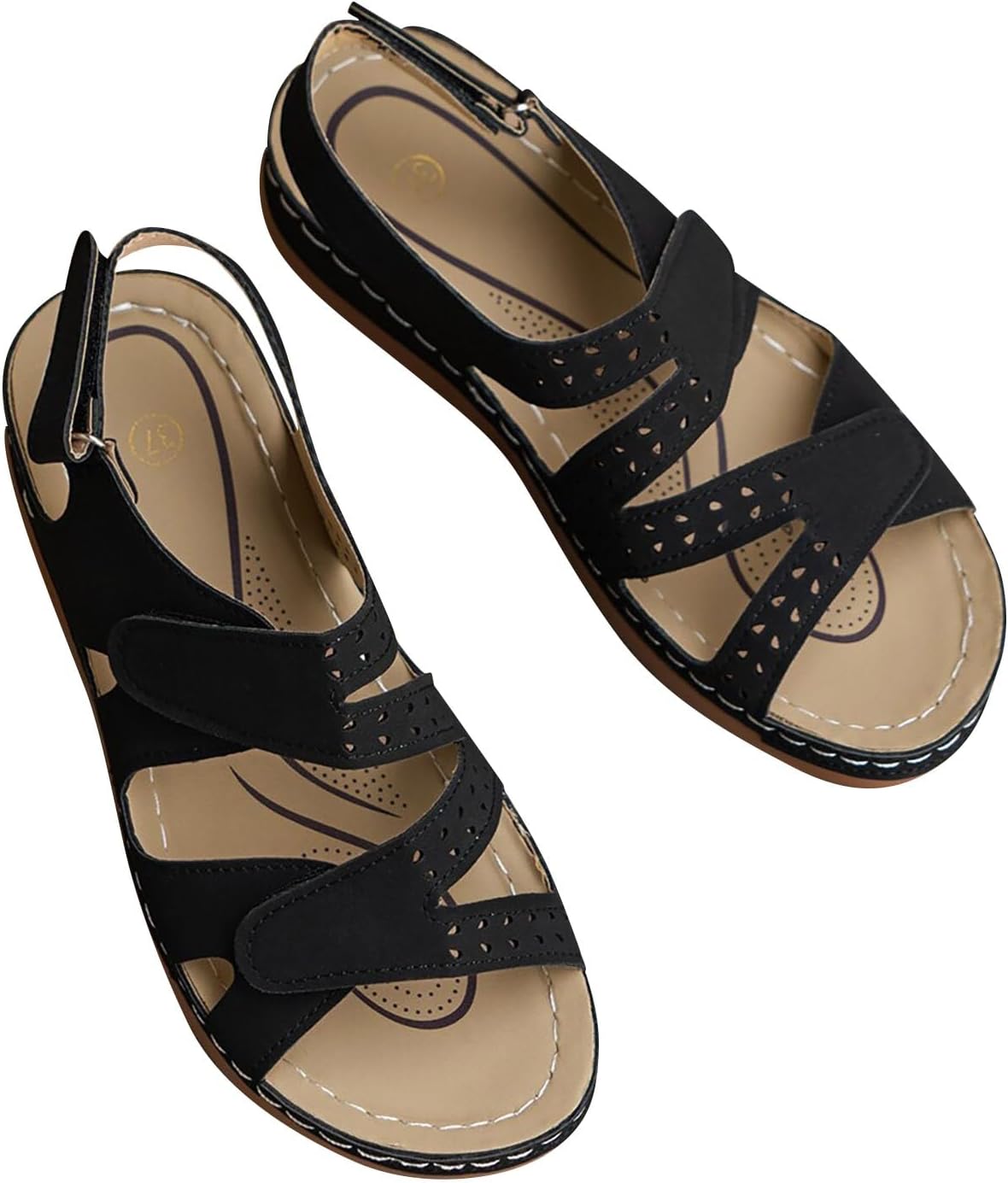 Ladies Sandals Comfortable with Low Arch Support Yoga Mat Cloud Slide Sandals Easy to Clean for Women For Summer Vacation