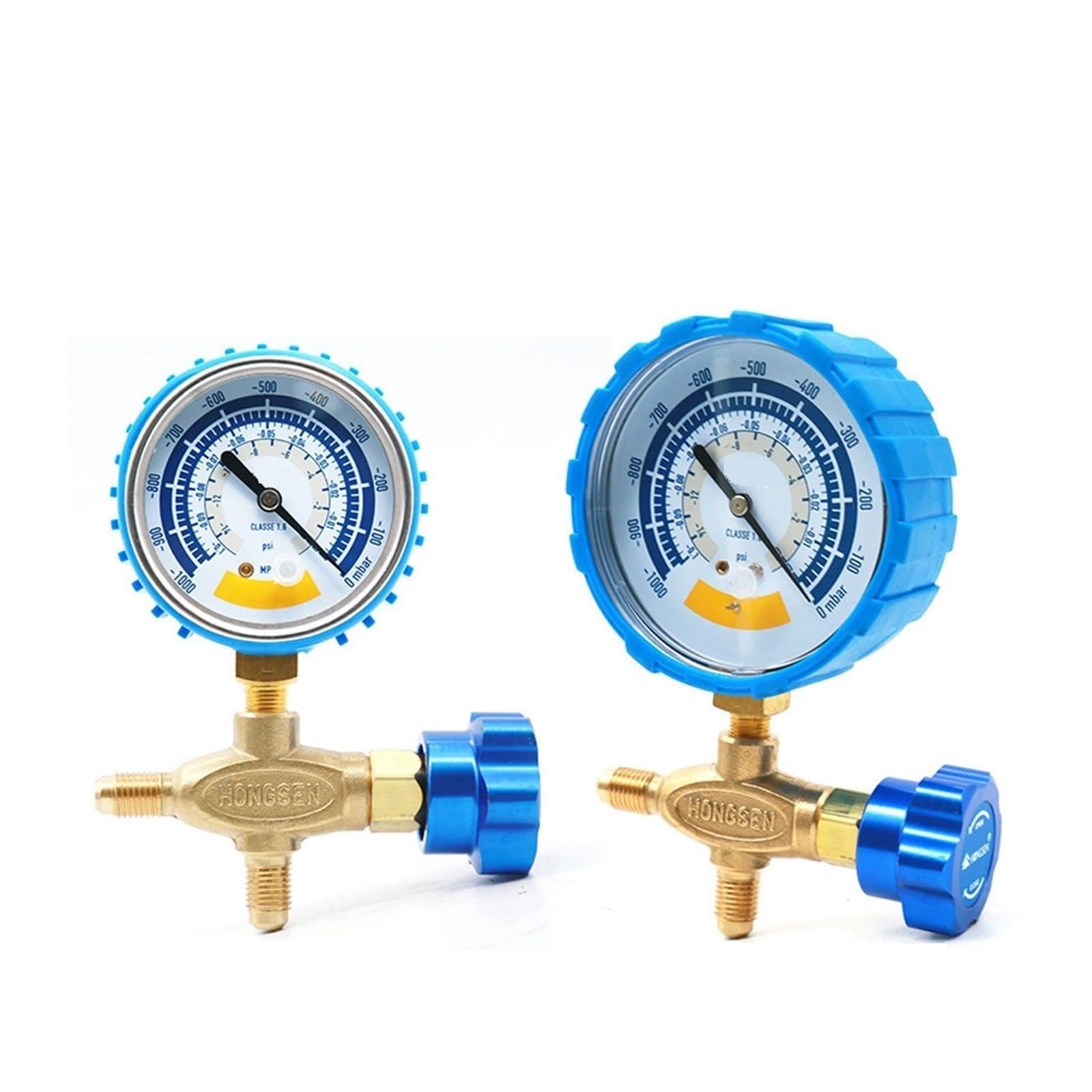Ciśnieniomierz, Wakuometr do powierzchni 63mm/80mm obudowa ze stali nierdzewnej z antykolizyjną gumową tuleją laboratoryjne podciśnienie(Rood)