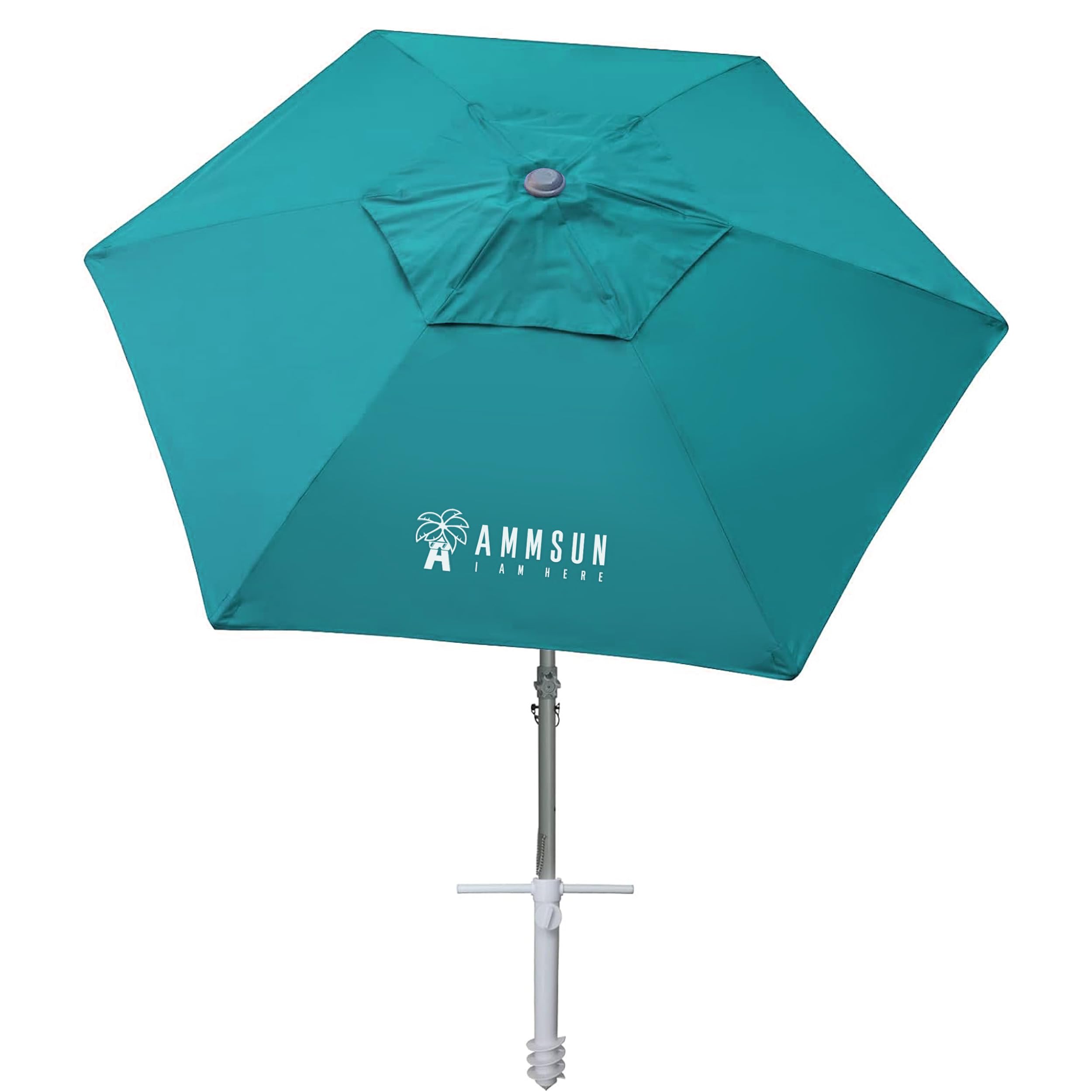 AMMSUN 8ft Large Beach Umbrella Commercial Grade