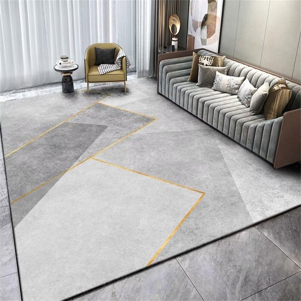 Tapis jardin extérieur et chambre bébé à motifs géométriques gris