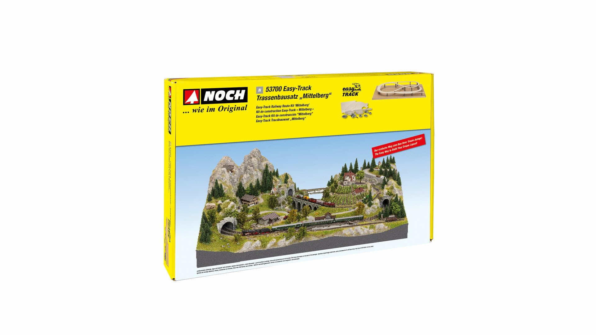 NOCH® Easy Track® Trassenbausatz „Mittelberg“, 1:160 Maßstab für Spur N Modellbau erweiterbar und flexibel