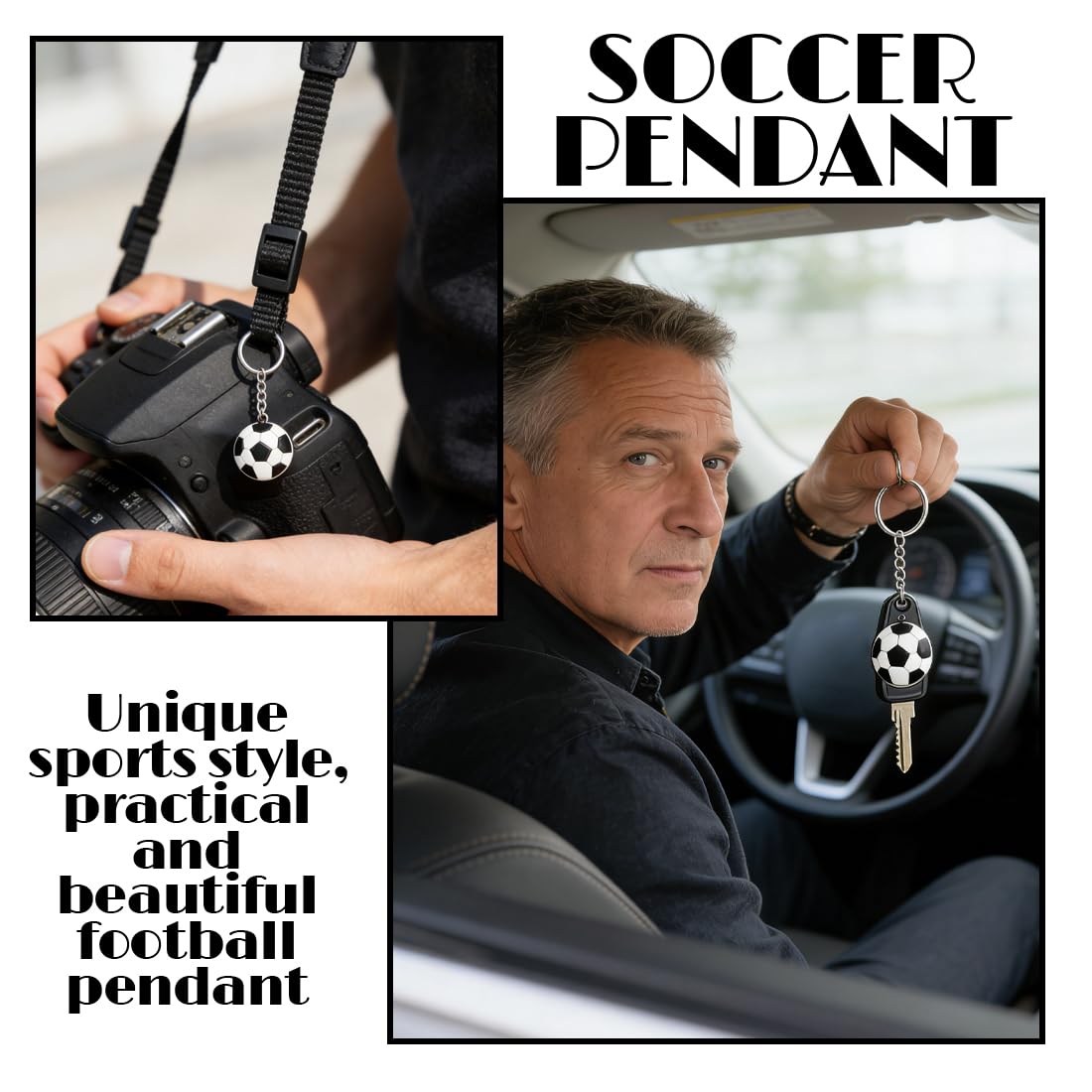 Llaveros de PVC con forma de balón de fútbol para bolsos y mochilas