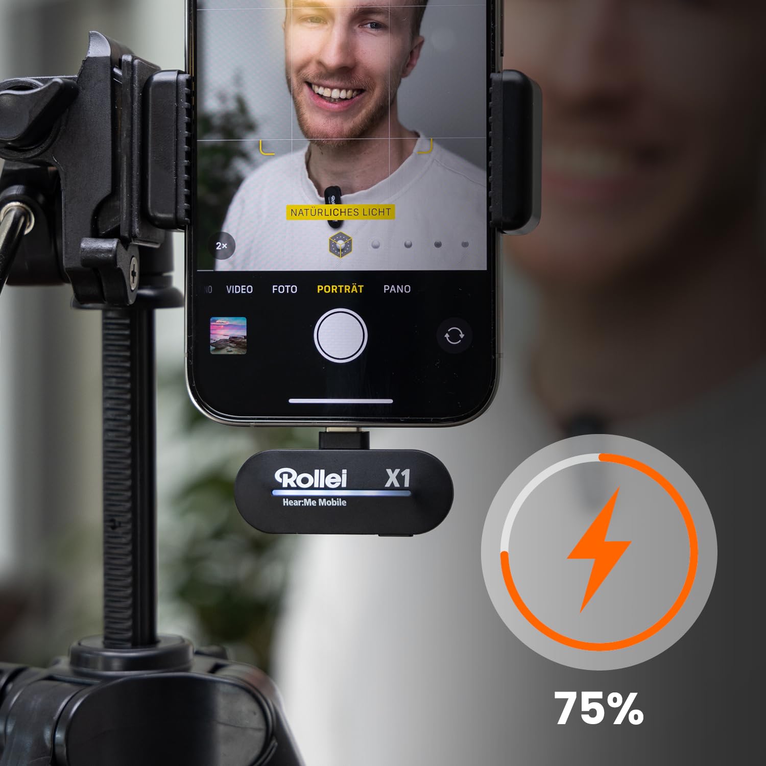 Rollei Microfono Lavalier Wireless, Hear:Me Mobile X2 Microfoni Senza Fili Smartphone USB C per iPhone 15/16/Android Dispositivi Tipo C in Streaming TikTok YouTube Registrazione Video Vlog