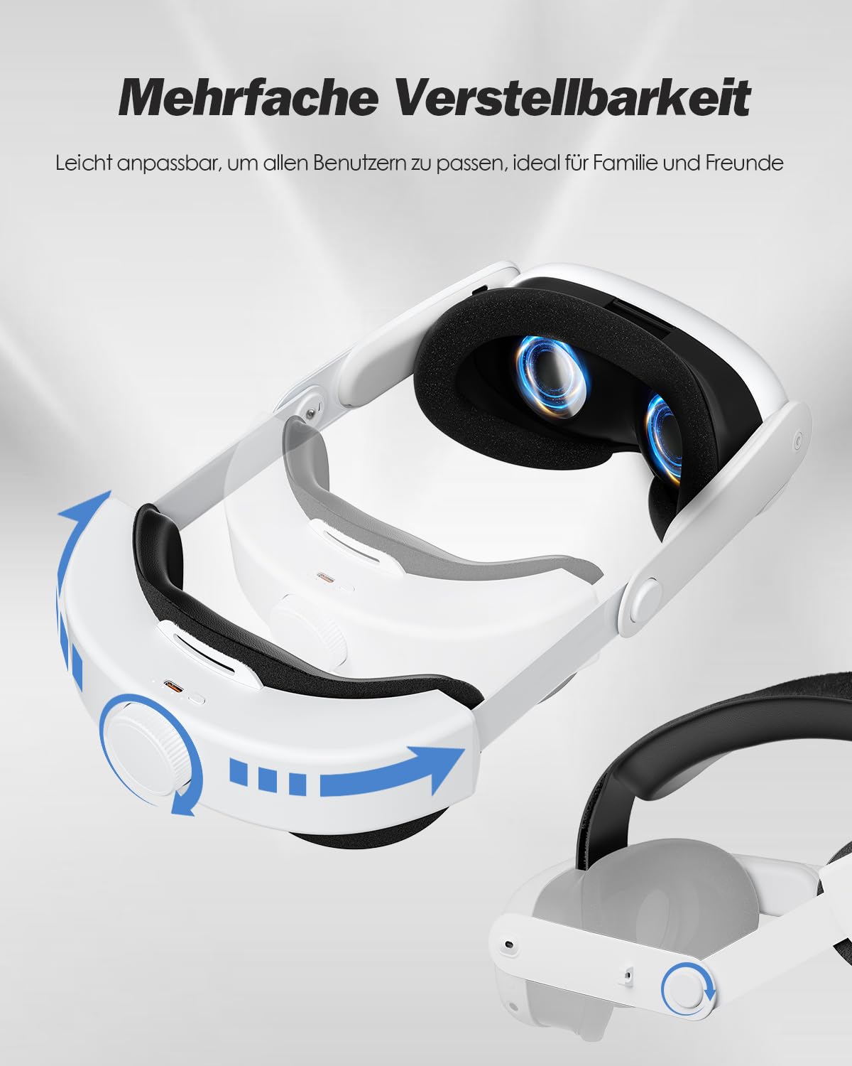 SUPERUS Elite Strap mit Akku für Meta Quest 3S/Quest 3 - Battery Head Strap mit Kopfhörern für Quest 3S/Quest 3 Zubehör - Spielzeit verlängern & Kopfdruck reduzieren