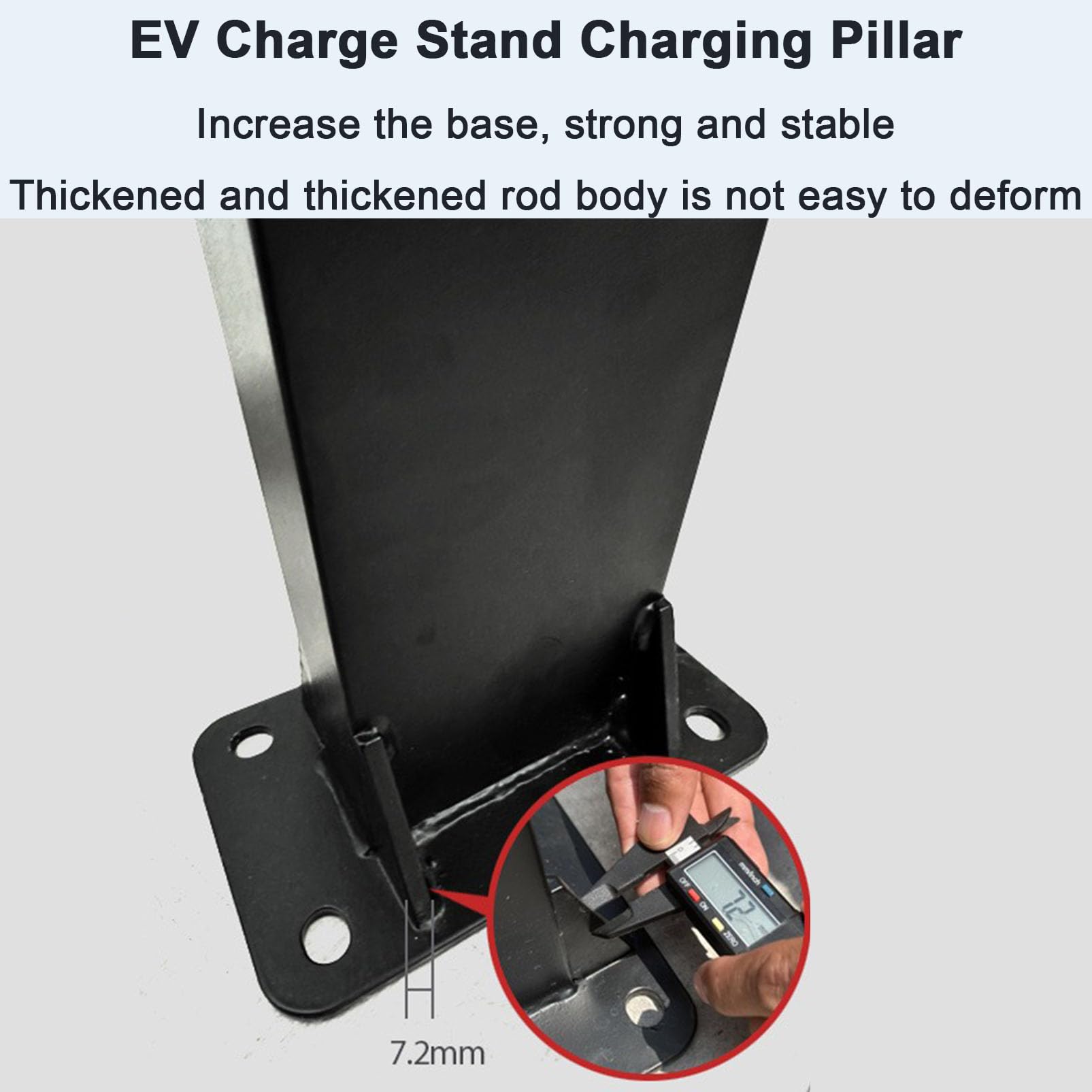 EV Charger Connector Pedestal Base - Electric Car Charging Station Stand with Cable Hook for Indoor and Outdoor Use - Organizer Charging Pillar and Holder