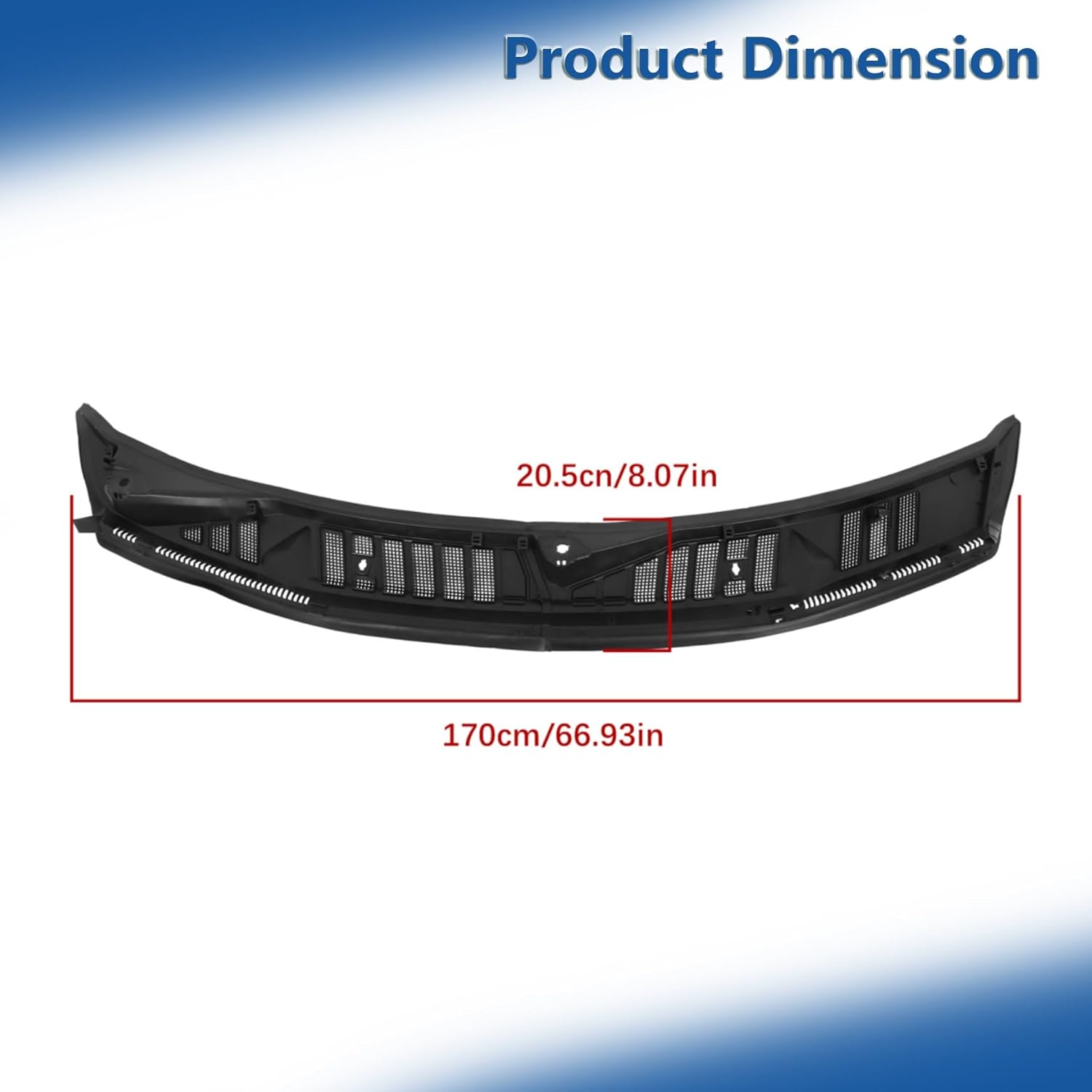 Silscvtt Windshield Window Wiper Cowl Cover Grille Front Black Replacement for F150 F-150 2015-2020 FL3Z15022A69A FL3Z15022A68C