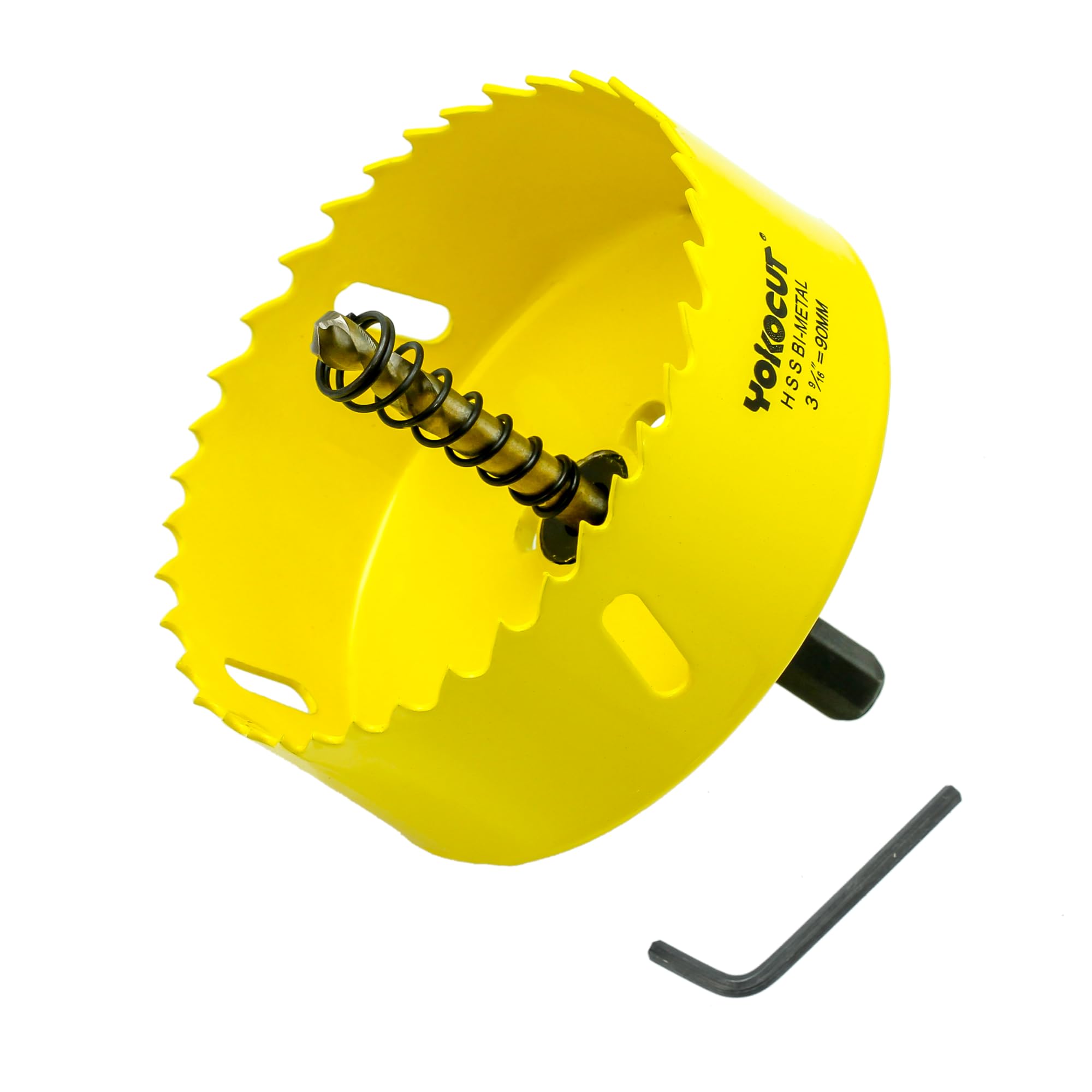 Lochsäge 90mm, Universal HSS M42 Bi-Metall Lochsägen, Lochkreissäge mit Sechskant-Schaft und Bohrer Lochbohrer Set Bohrkrone für Holz, Rigips, Trockenbau, Kunststoffe (∅ 90mm)