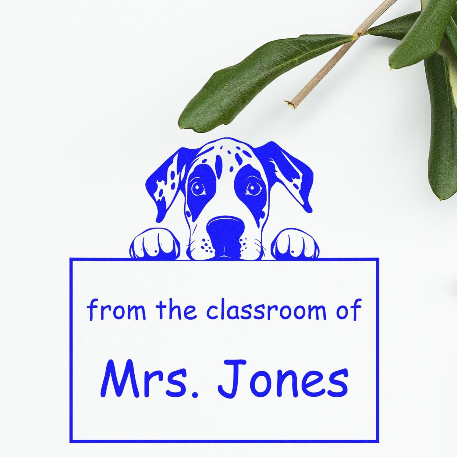 Personalized Teacher Stamp - Custom Designed Great Dane Dog Stamp, Ideal for Special Education Teachers, Library Use - Unique, Personalized Teacher Gift
