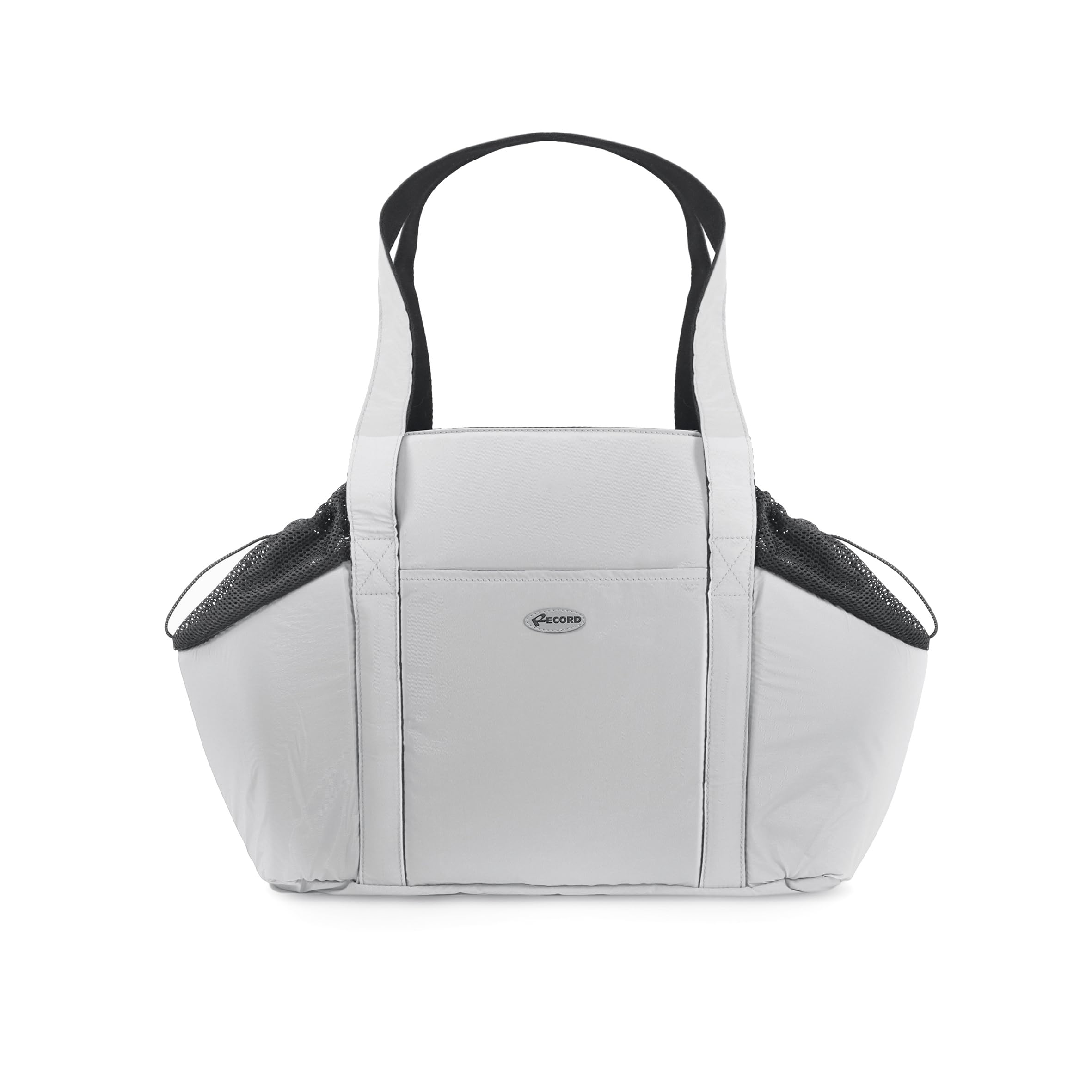 Record - Dogmar Hundetasche für Hunde und Katzen wasserdicht, belüftet mit Mesh-Einsätzen und gepolstert. Hundetasche mit Leine und abnehmbarem Boden.Bis zu 6 kg | Silber, 40 x 17 x 30 cm
