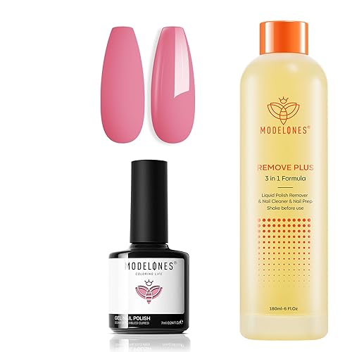 Modelones Juego de 6 esmaltes de uñas en gel, rosa piel, romántico, rosa bebé, pastel, neutro, primavera, semipermanente, LED, regalo de manicura