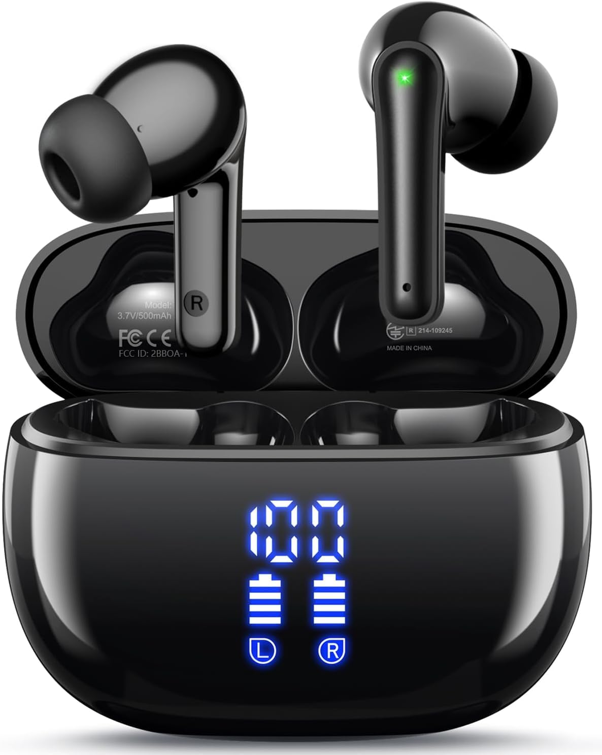 HUIFU Wireless Earbuds Bluetooth Headphones, Ear Buds with Deep Bass, Deepblack