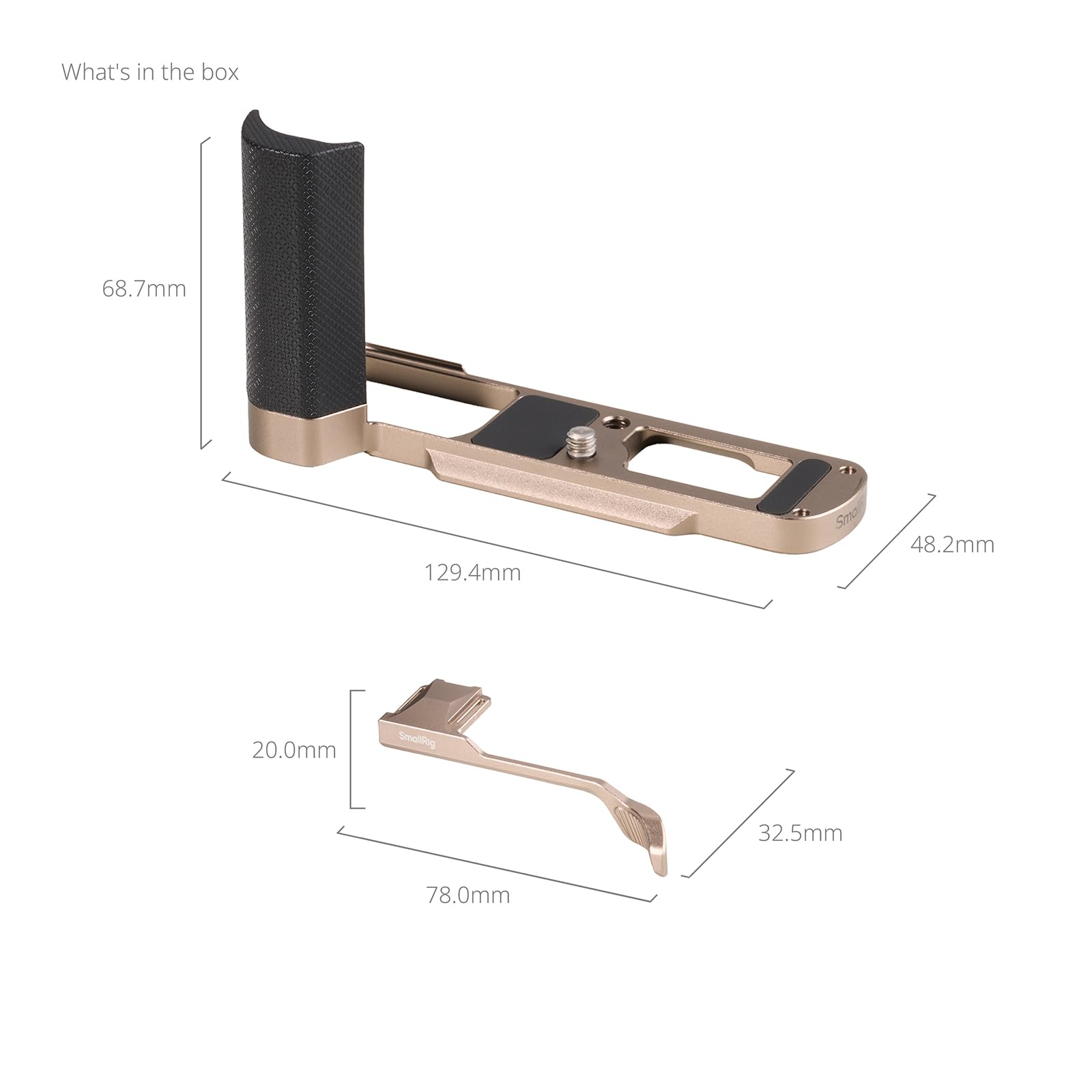 SMALLRIG Impugnatura a L per Panasonic LUMIX L10, Impugnatura per il Pollice con Attacco a Slitta, Piastra a Sgancio Rapido per Arca Swiss, compatibile con Treppiedi, Facile da Montare - 6136