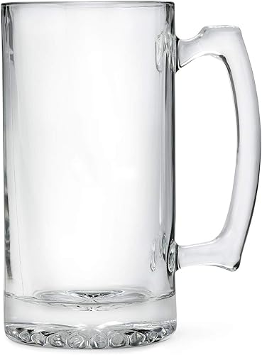 WEDDINGSTAR Taza de cerveza de vidrio personalizada grande de 25 onzas, monograma grabado personalizado (no personalizable)