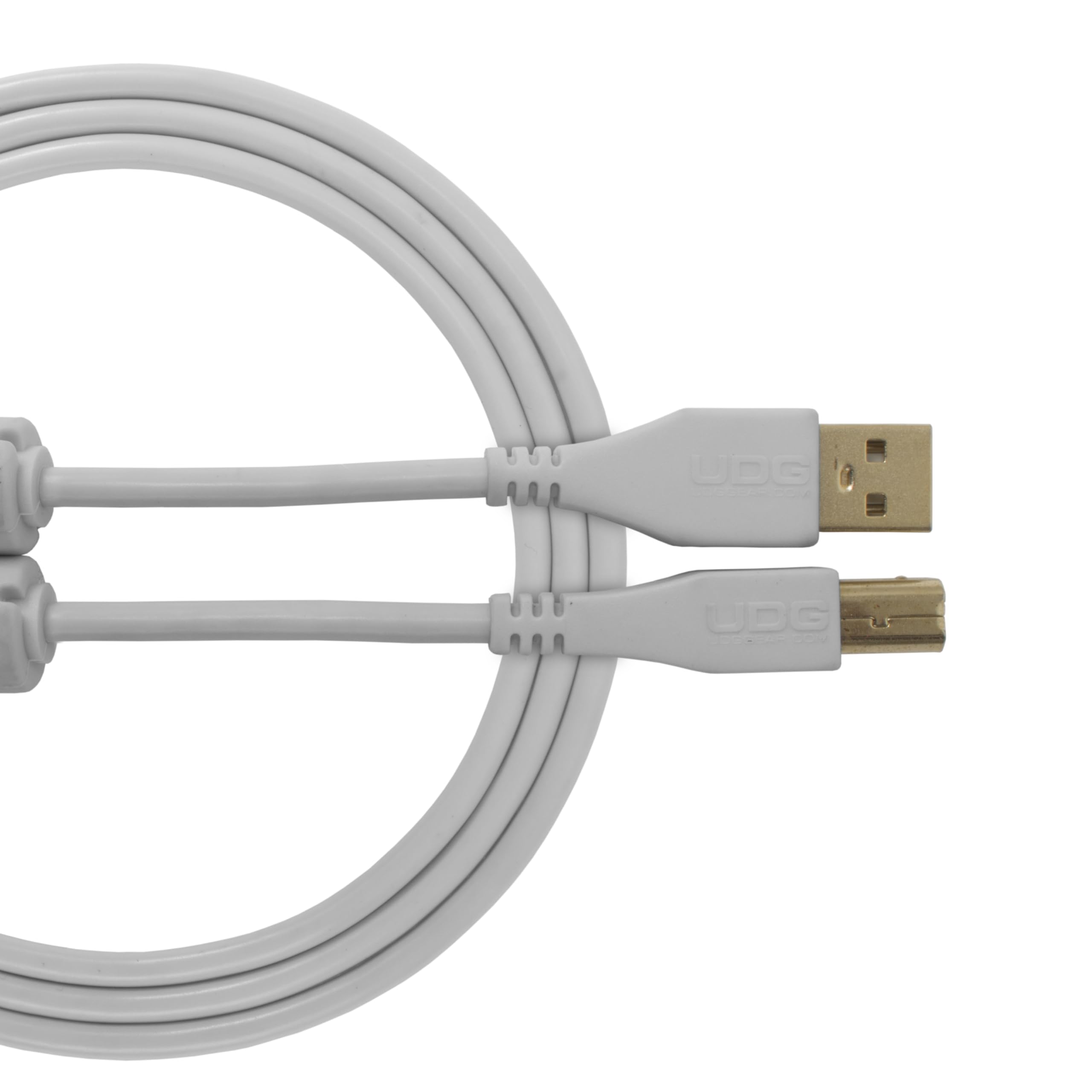 UDG U95001WH Cable USB 2.0 (A-B) - High-speed Audio Optimized USB 2.0 A-Male to B-Male cable, White, 1 Metre. Compatible with any USB A-B Device