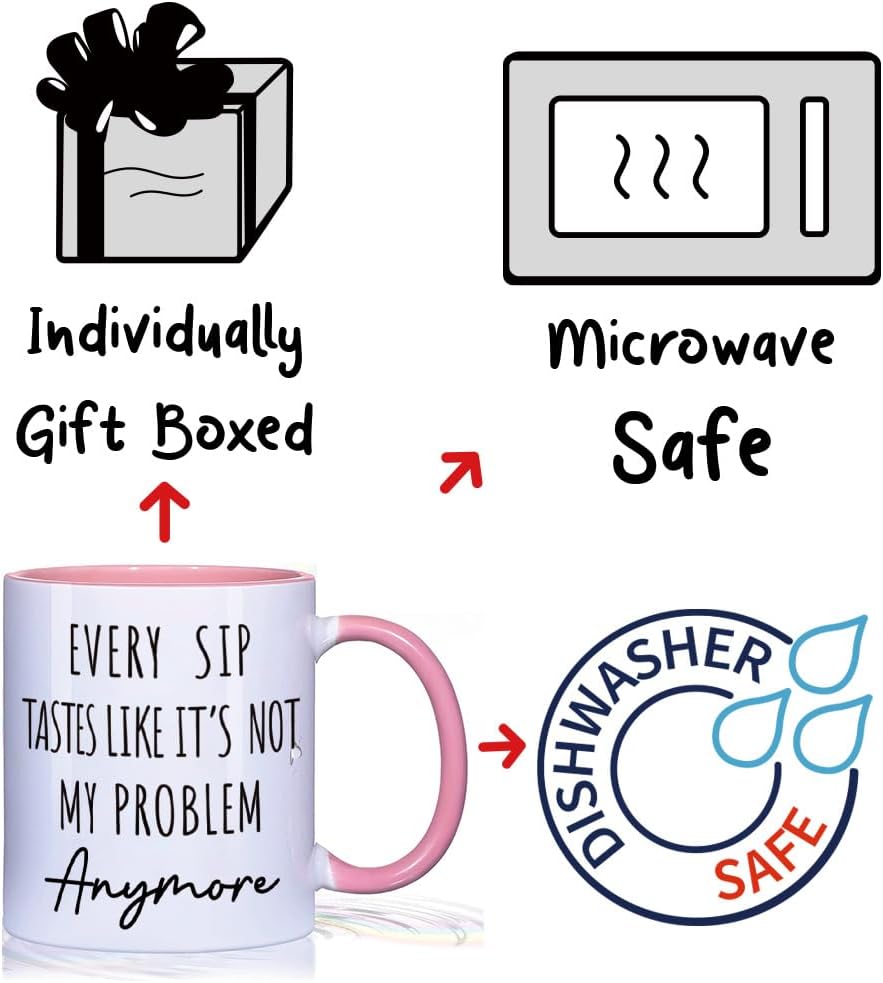 VLUG Retirement Gifts for Women 2026 - Not My Problem Anymore Mug Retired Gifts for Coworker Teacher Nurses Boss Friends Mom Grandma Retirees, Coworkers Farewell Leaving Going Away Gift - Image 4