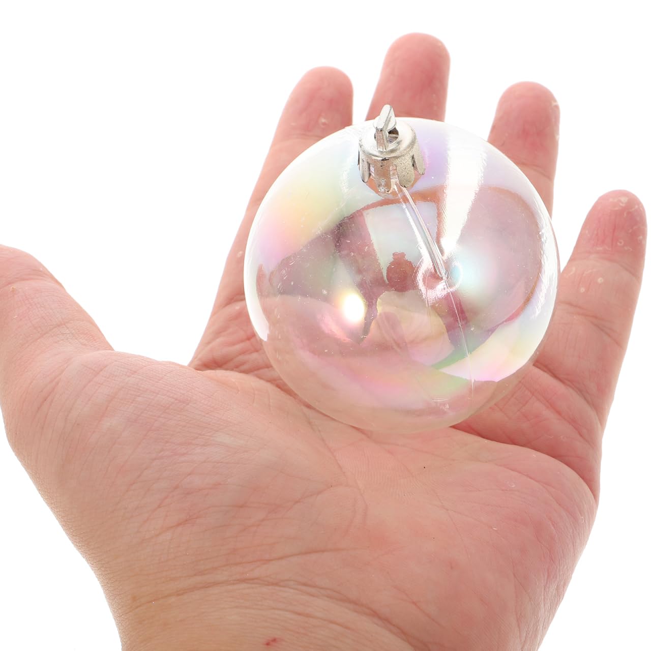 STK Perlblasenball Hängende Bälle Gold Regenbogen-kugelkugeln Bruchsichere Baumkugeln Weihnachtskugel Zum Aufhängen Glitzerkugelverzierungen Weihnachtswand Türverzierung Plastik