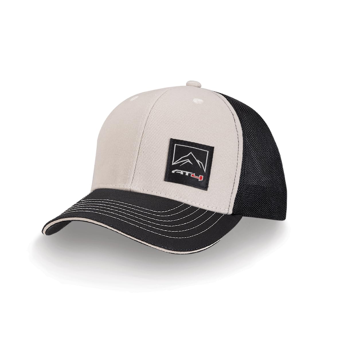 GMC Sierra AT4 Mountain Graphics Hat - Twill Sandwich Cap - Officially Licensed by GM Black, Black, One Size
