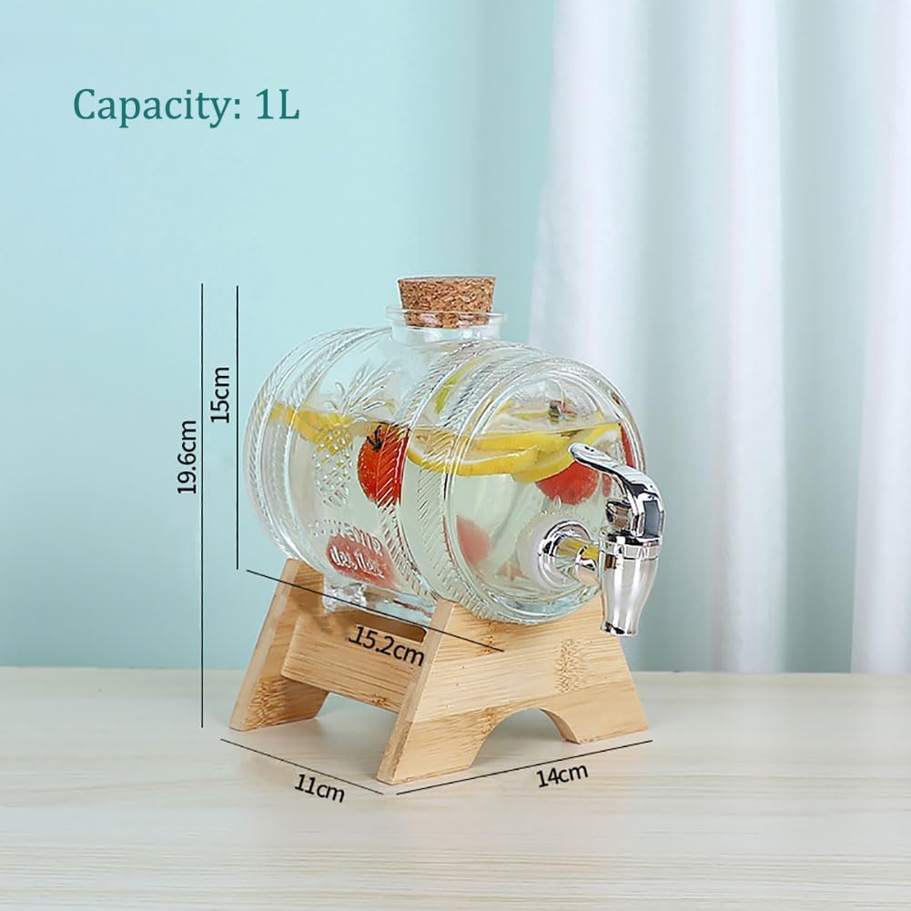 Dispenser per Bevande 5 l, Vetro, alla Spina, con Rubinetto, Contenitore dal Desing Vintage, Trasparente, Relaxdays | Leroy Merlin