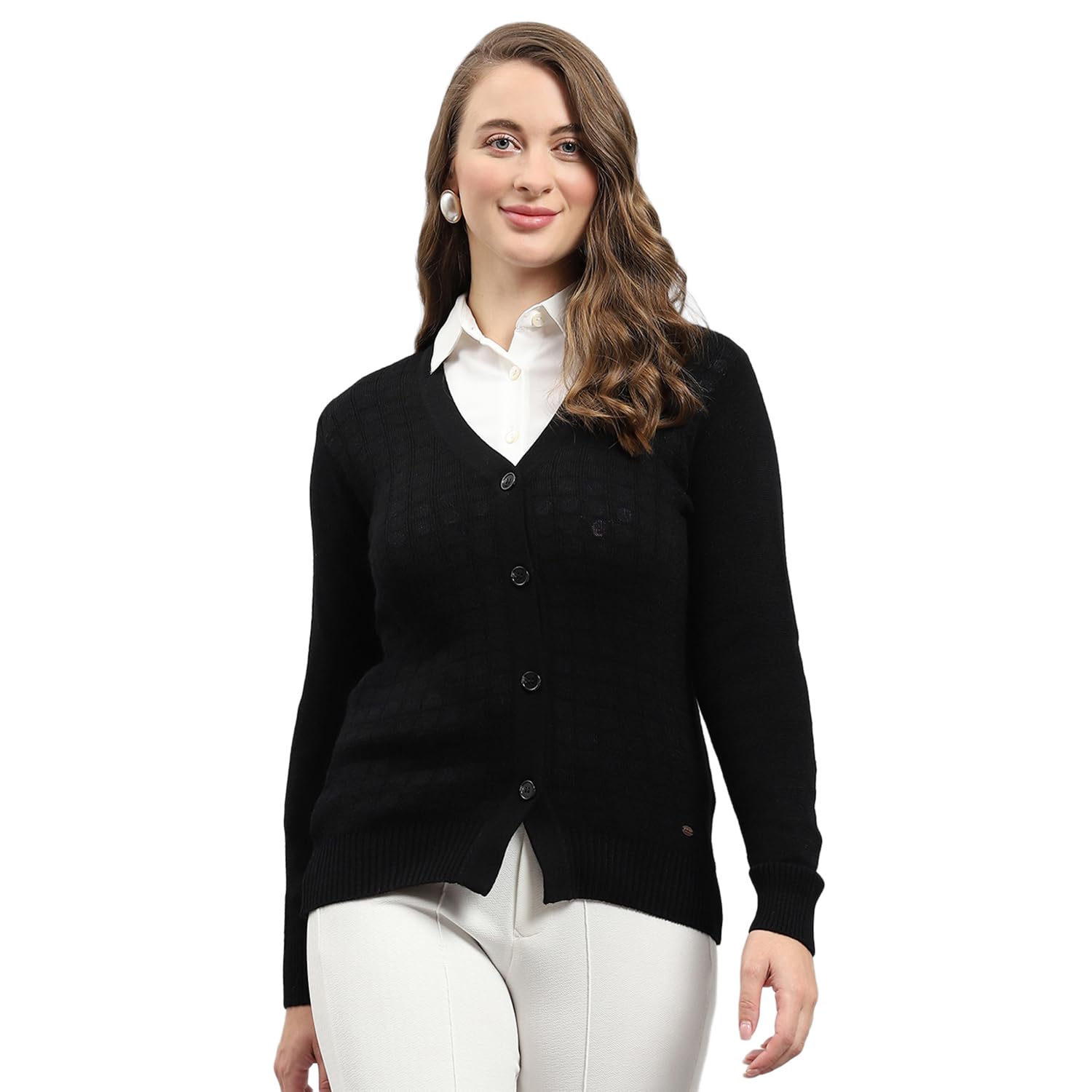 Womens Regular Fit Self Designed Button Closure Full Sleeve Winter Cardigan | Warm Woolen Buttoned Sweater for Ladies | Stylish Knitted Cardigan for Women's(Pack of 1)-image-14