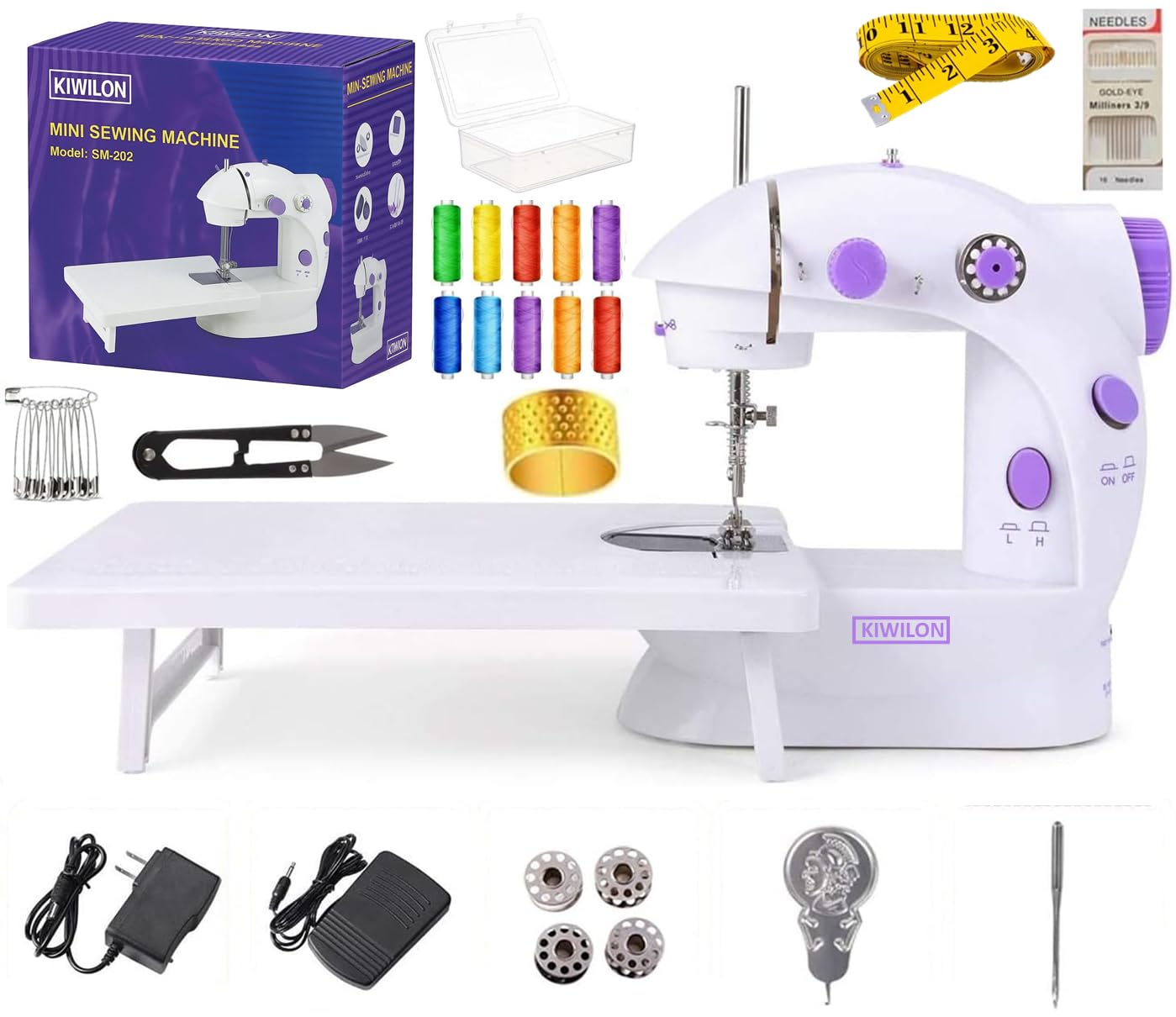 Electric Sewing Machine With Table Set, Mini Silai Machine For Home Tailoring, Stitching Machine With Foot Pedal, Adapter (SM-ET-KIT-201-Pink) — Amazon image 8