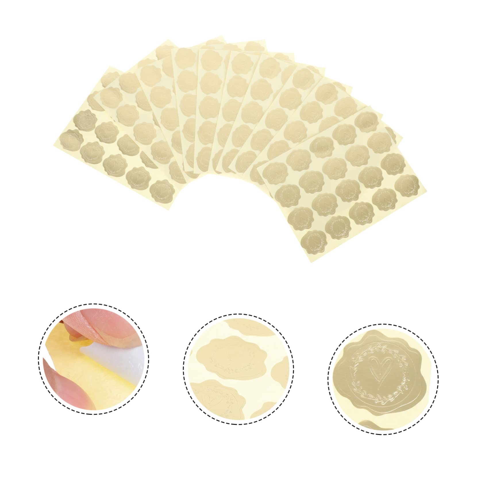 SHINEOFI 30fogli Adesivi Decorativi Per Buste e Inviti Da Stickers Autoadesiva Per Sigillare Biglietti Di Compleanno Inviti Matrimoniali e Regali Design Elegante Con Motivo Embossé