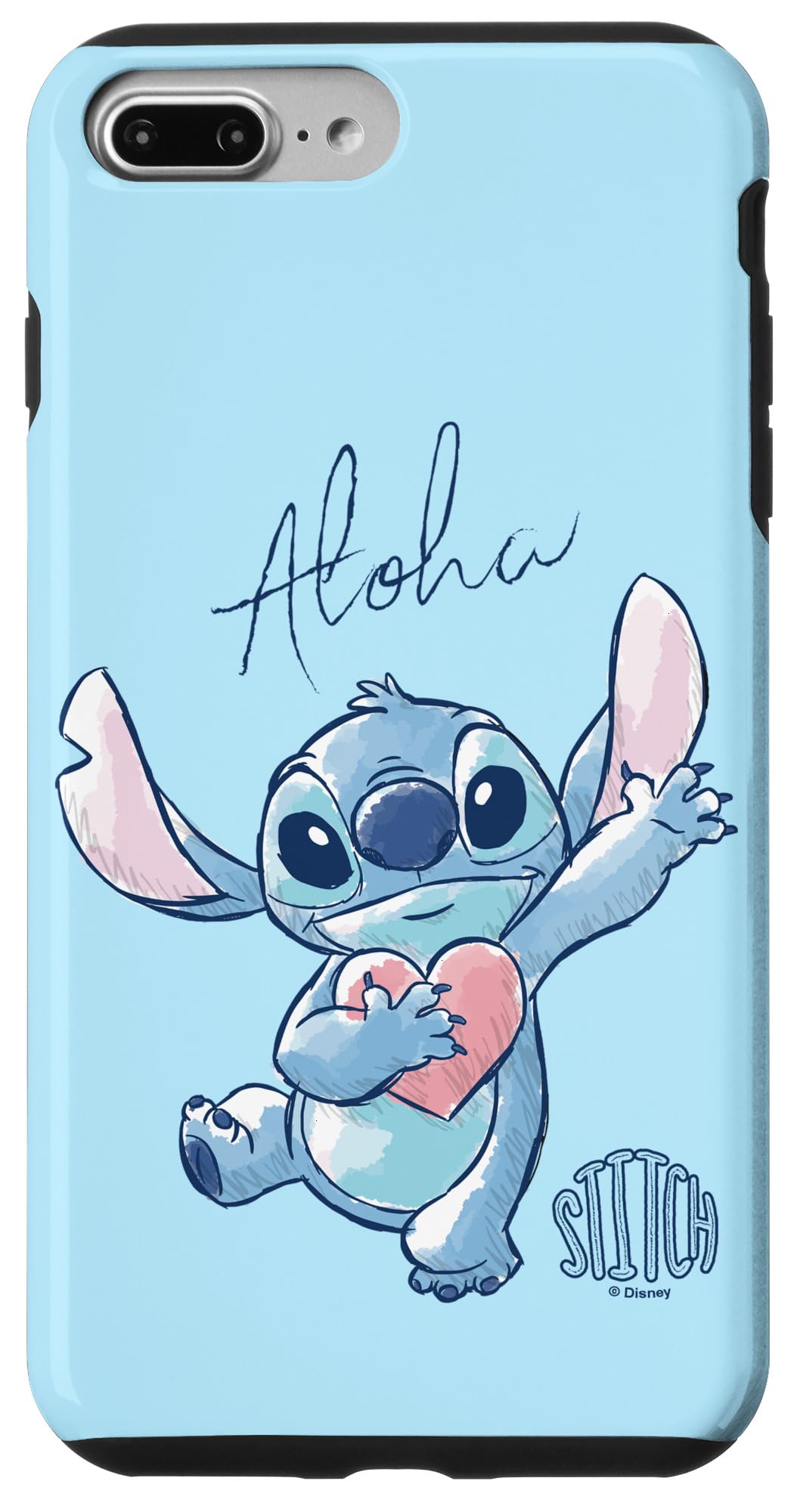Disney Lilo & Stitch Aloha Cute Heartwarming Sketch Logo Case for iPhone 7 Plus/8 Plus