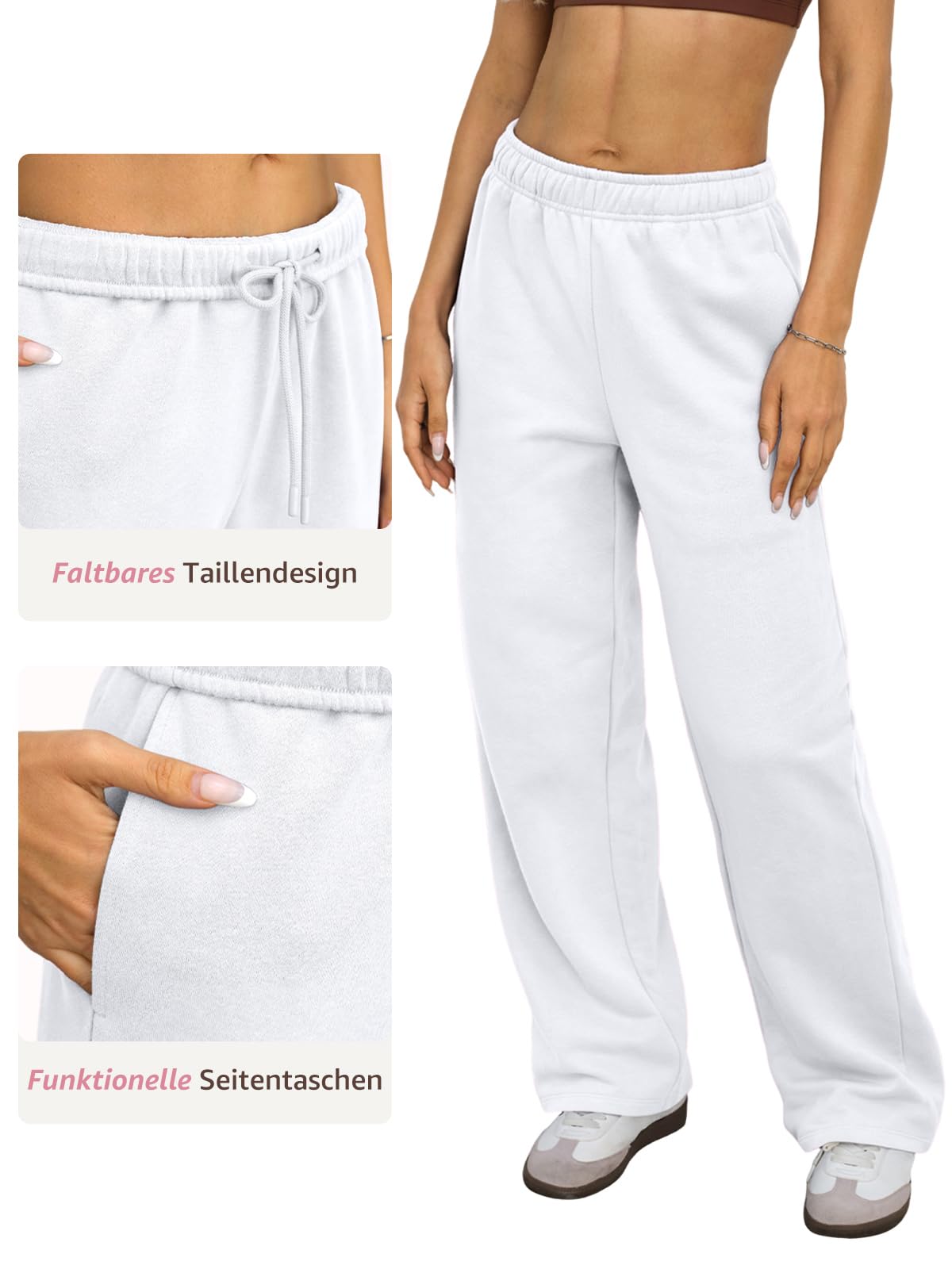 shownicer Damen Jogginghose Weites Bein Sweathose mit Elastischem Taille