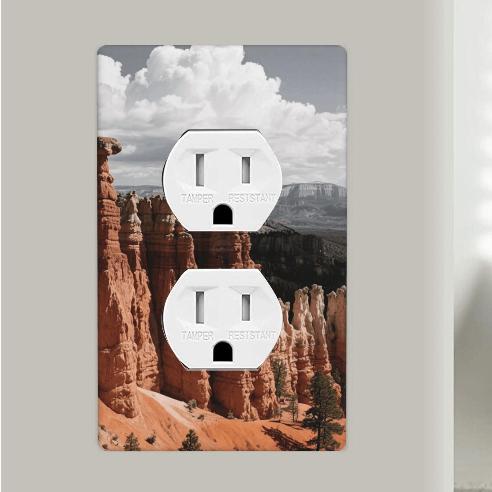 Bryce Canyon Duplex Outlet Covers Wall Plates 1-Gang Switch Outlet Electrical Cover Plate Unbreakable Polycarbonate Switchplate Cover Faceplate For Bathroom Kitchen Home Decor
