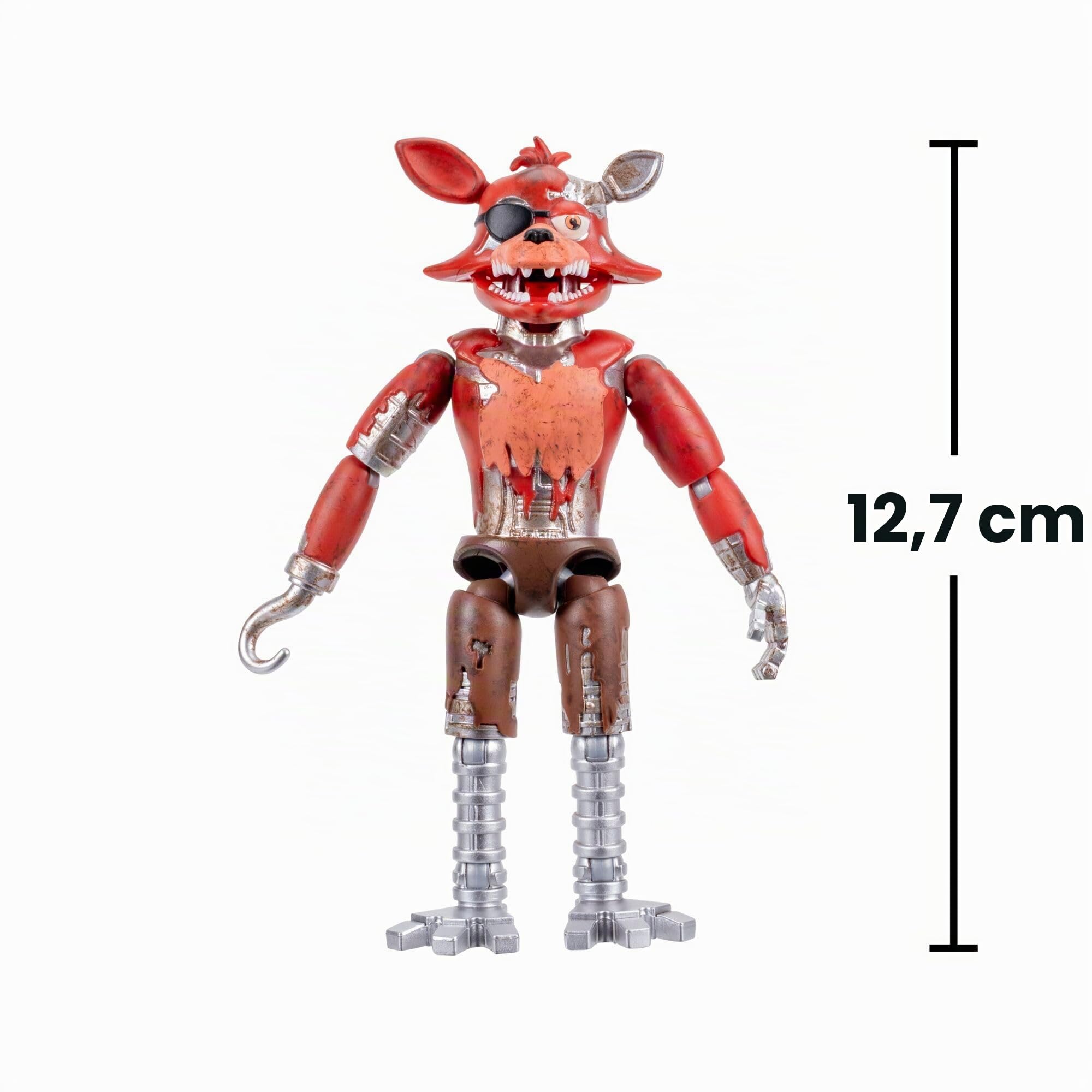 Jazwares Five Nights at Freddy's Withered Foxy Figurine articulée 12,5 cm Jumpscare Yeux phosphorescents