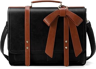 ECOSUSI Women Briefcase PU Leather Laptop Bag College Satchel fit 15.6" Laptop