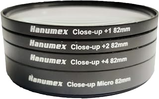 Hanumex 82mm Close-Up Filter Kit – 4-Pack Macro Lens Set (+1, +2, +4, +10) for DSLR Cameras | Magnifying Filters for Clos Price In India