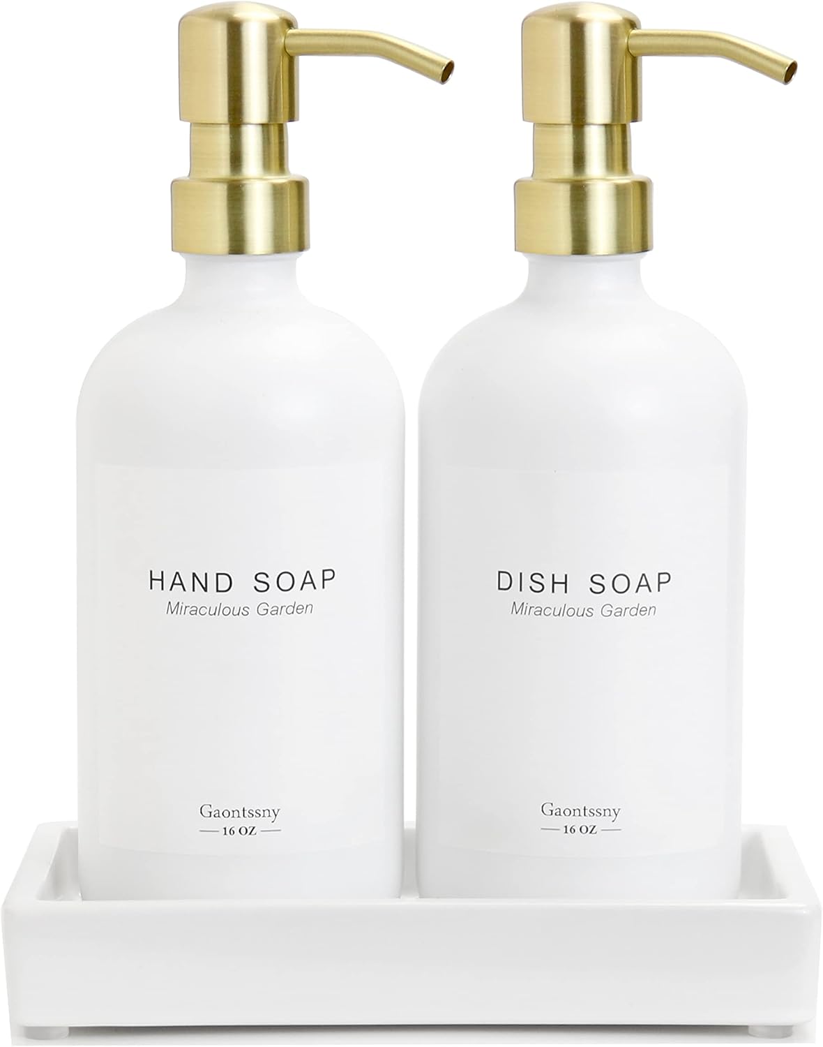 Glass Soap Dispenser with Pump and Ceramics Tray Vintage Soap