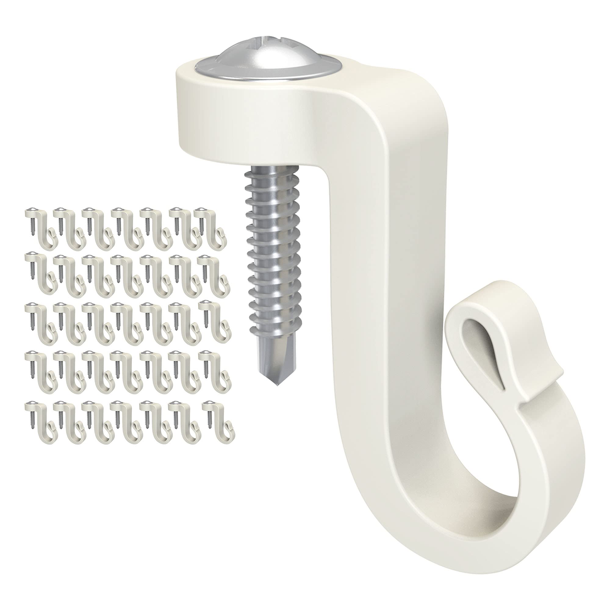 Blifula Q Hanger Screws in Hooks Outdoor Hooks for String Lights and Garage New Year Party Outdoor,Christmas Light Hooks (36 Pack)