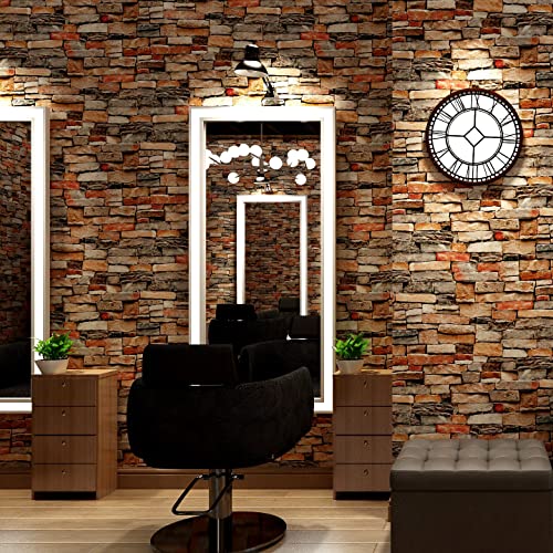 JOLIHOME Ziegelstein Selbstklebende Tapete Abziehen und Aufkleben...