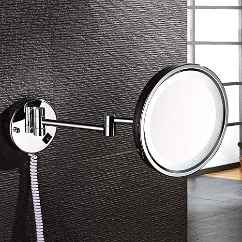 Miroir de maquillage LED grand format pliable avec éclairage intégré
