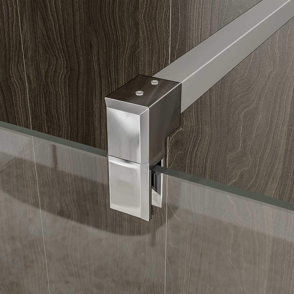 AICA paroi de douche pivotante 120x200cm+40x200cm paroi latérale à l'italienne avec un retour