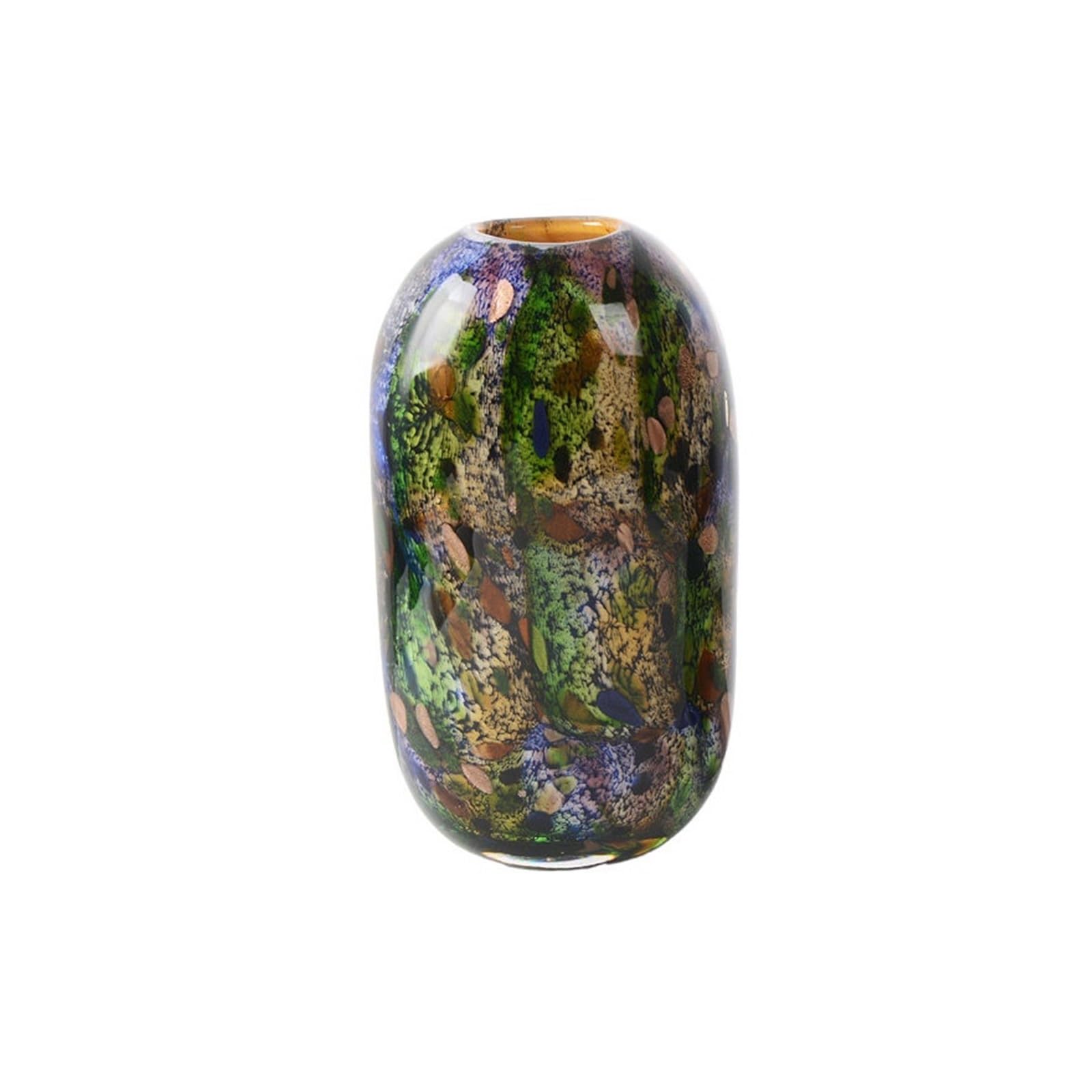 Decorative Flowers Vase Multicolor Hand-Blown Art Glass Vases 35.5cm Tall Decorative Vase Modern Home Decor