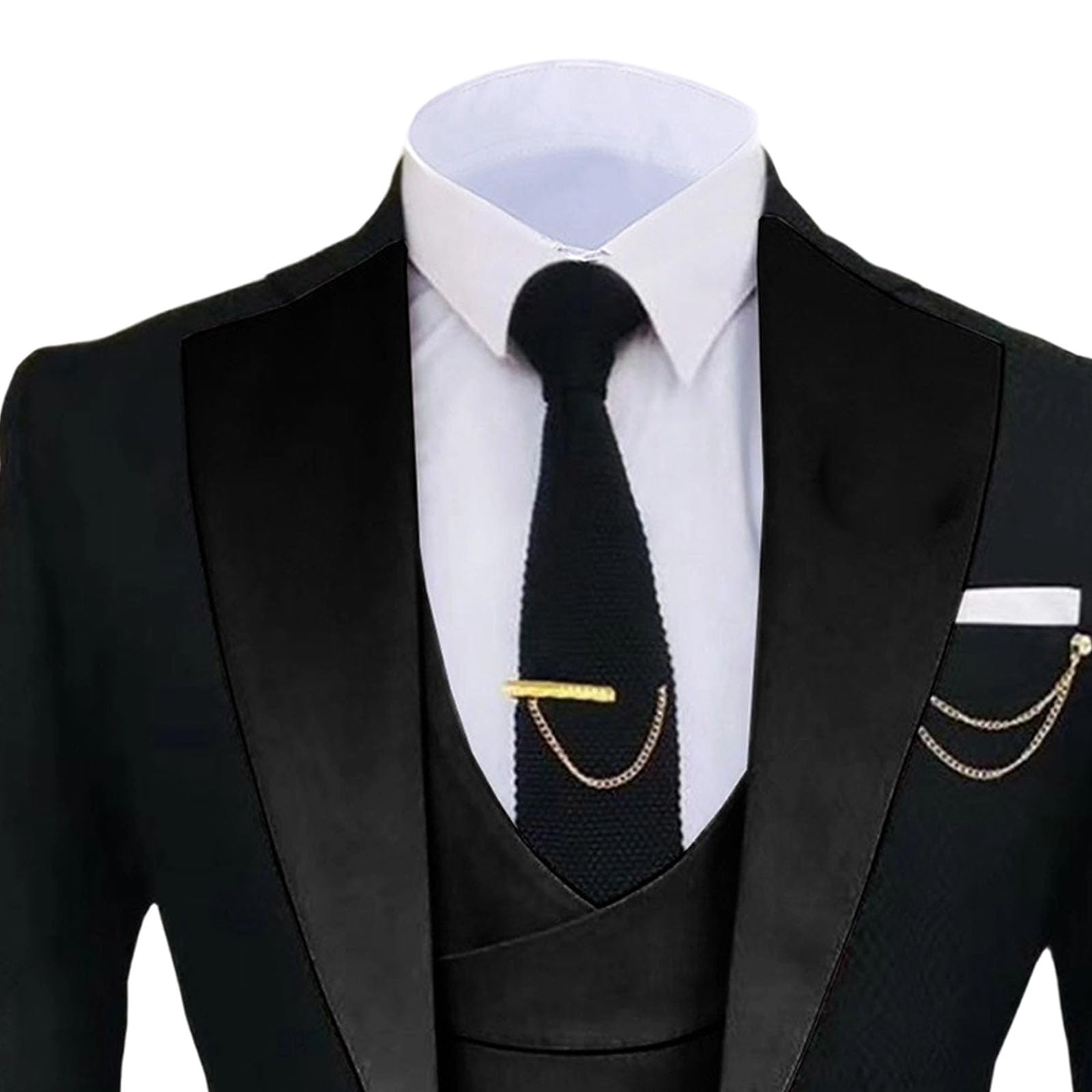 Completo da Uomo Slim Fit da 3 Pezzi, Completo Smoking per Matrimonio, Ballo di fine Anno, Elegante Giacca Blazer, Gilet e Pantaloni.