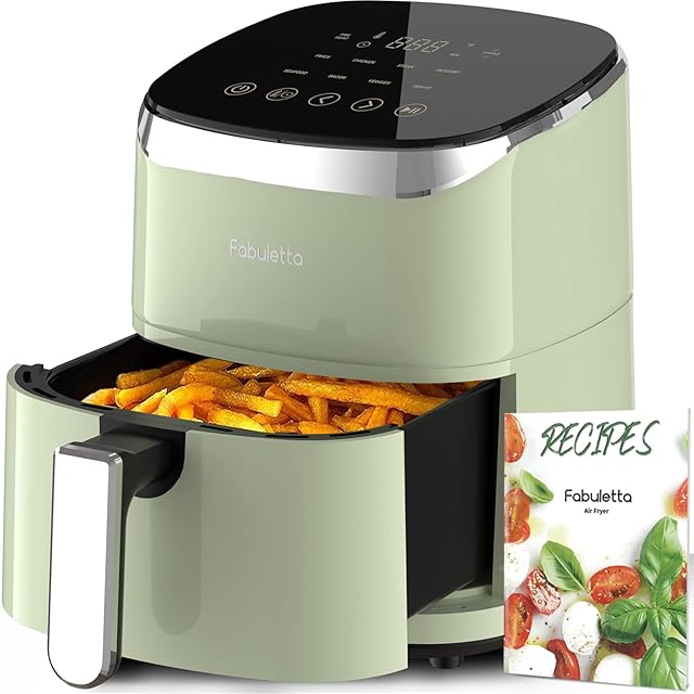 Air Fryers 4L,Fabuletta1680W Compact Air Fryers with 9 Presets, Max 230 Setting Digital Air Fryer Oven with Rapid Air Circulation, Digital Display,Shake Reminder,Nonstick & Dishwasher, Quiet