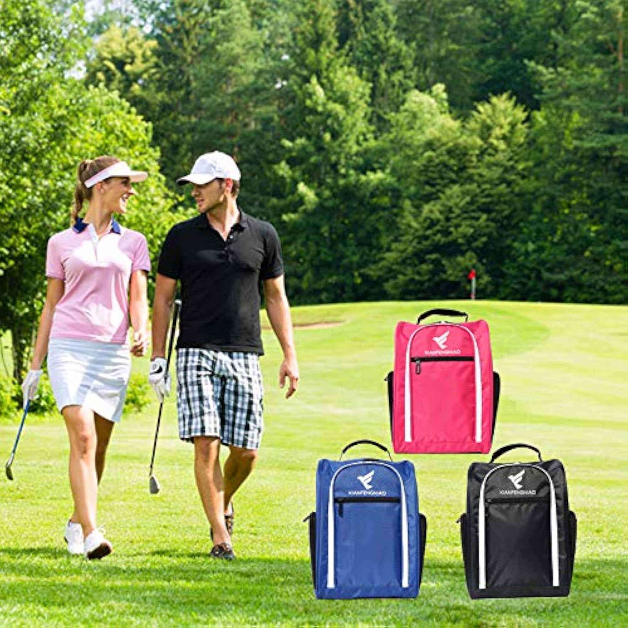Golf Shoe Bag, Outdoor Zippered Carrier Design