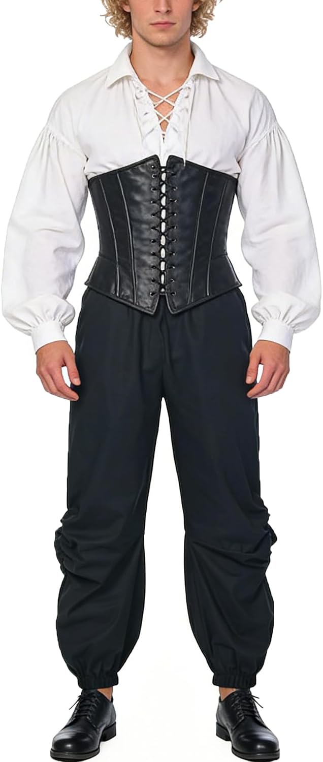 Men's Vintage Pants Navigator Pirate Trousers Viking Medieval Costume