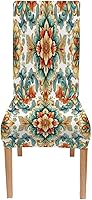 Vista 120 de TOMWISH Fundas para Sillas De Comedor 6, Fundas para sillas de comedor, pintura de arte abstracto, funda extraíble elástica de elastano para silla