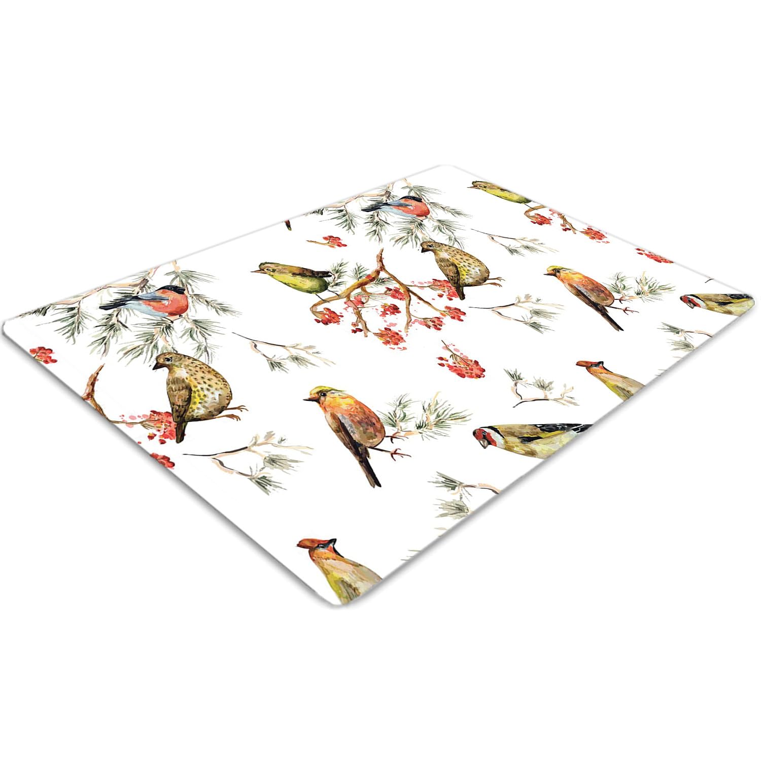 Tapis de protection imperméable et antidérapant en PVC motif oiseaux 140x100 cm