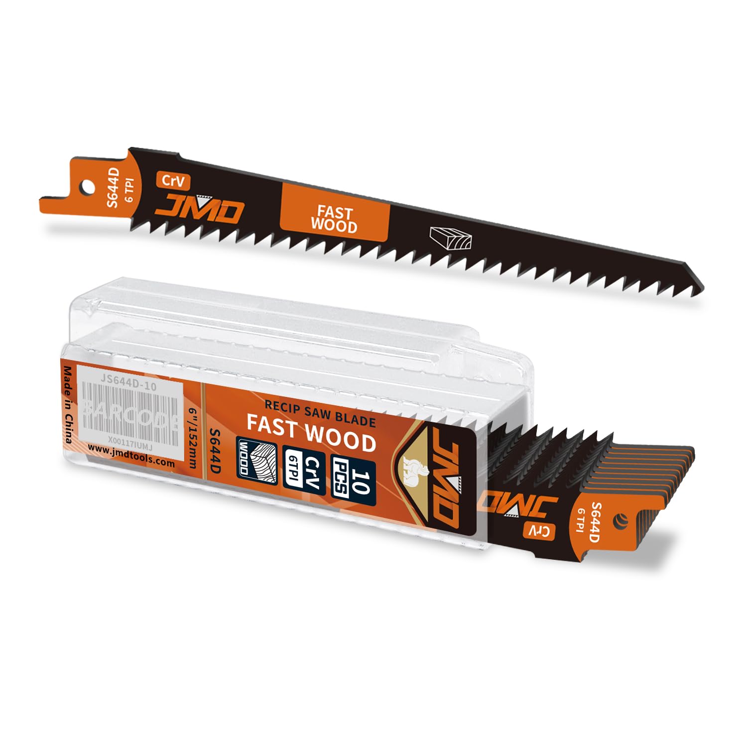JMD 10 Pièces S644D Lames de Scie Sabre pour Le Bois HCS 152mm 6TPI Lames de Scie Alternative