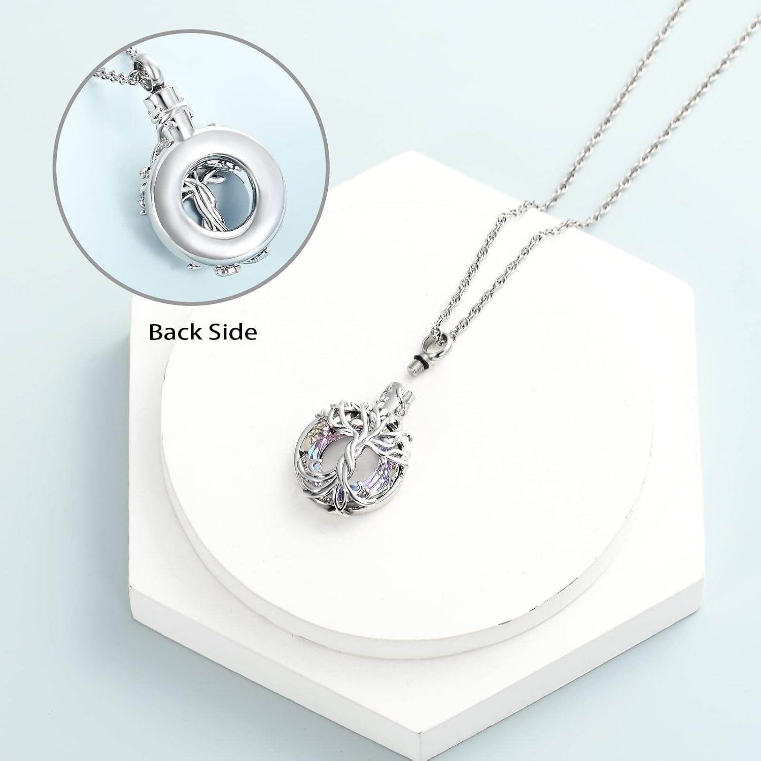 shajwo Tree of Life Cremation Urn Ashes Necklace for Women Men image 4
