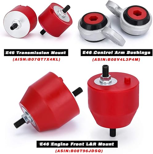 Miniatura 8 de PTNHZ Motor delantero L & R montaje aislador para BMW E36 compacto E46 compacto Z3 Z4 en línea 6CYL 85A poliuretano 11811140985