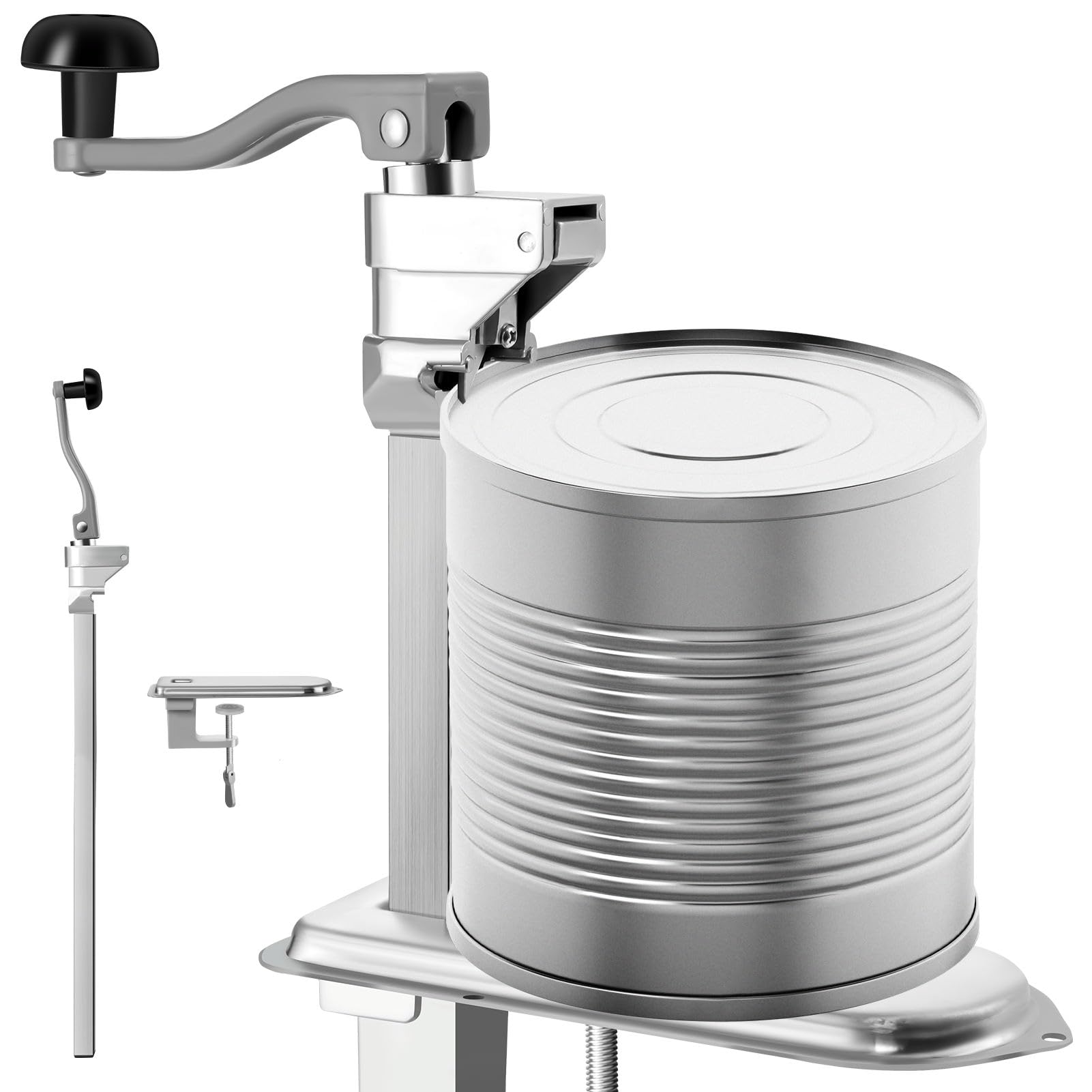 Bellanny 42cm Commercial Can Opener for Cans Up to 10inch/25cm Tall, Adjustable Height Industrial Tin Opener, Heavy Duty Manual Can Opener with Base for Hotels, Restaurants, Bar