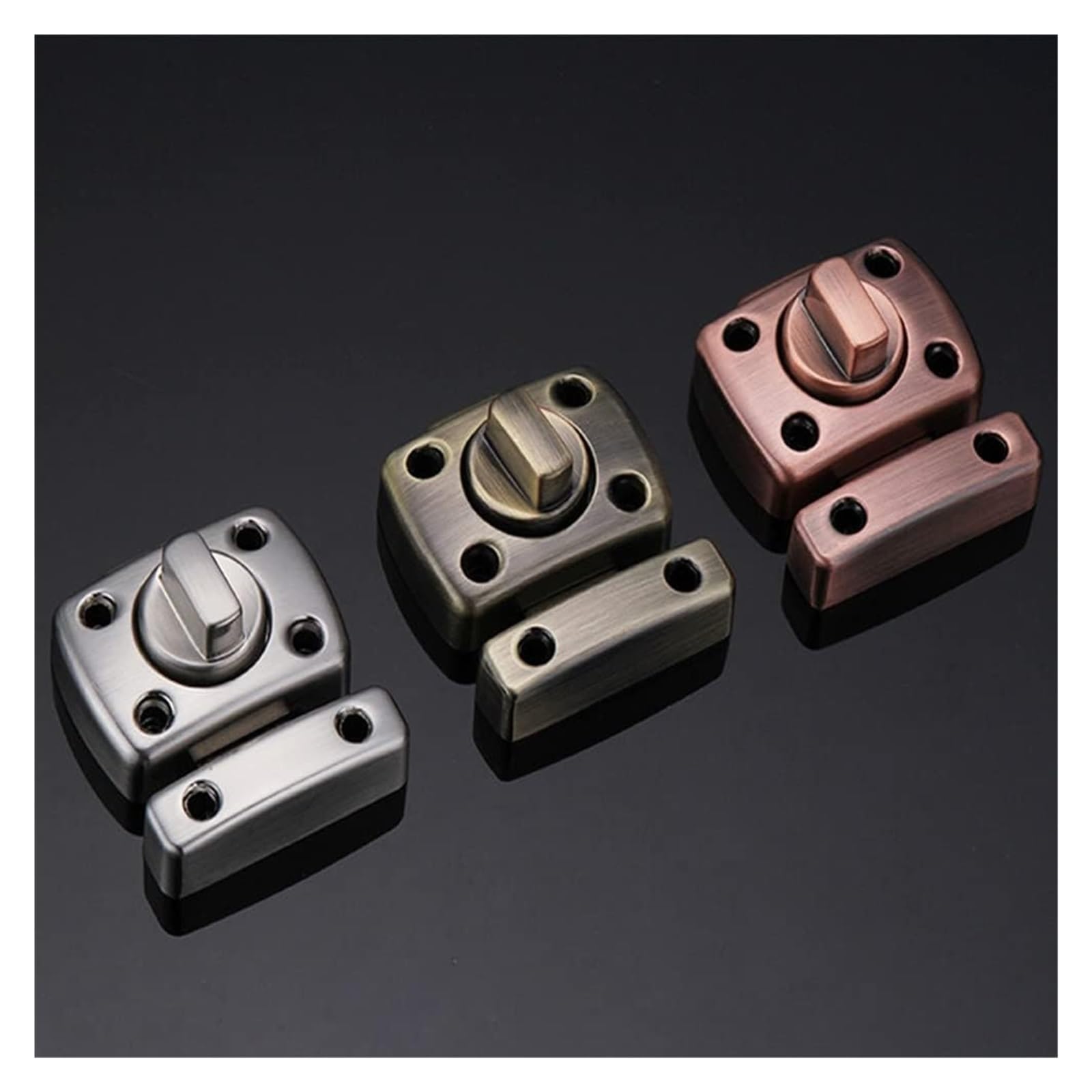 Cerradura de perno, 2 piezas, cerradura de baño, pestillo de seguridad, hebilla de metal profesional, mini cerradura de aleación de zinc, multiusos, for puerta corrediza, perno giratorio con tornillos