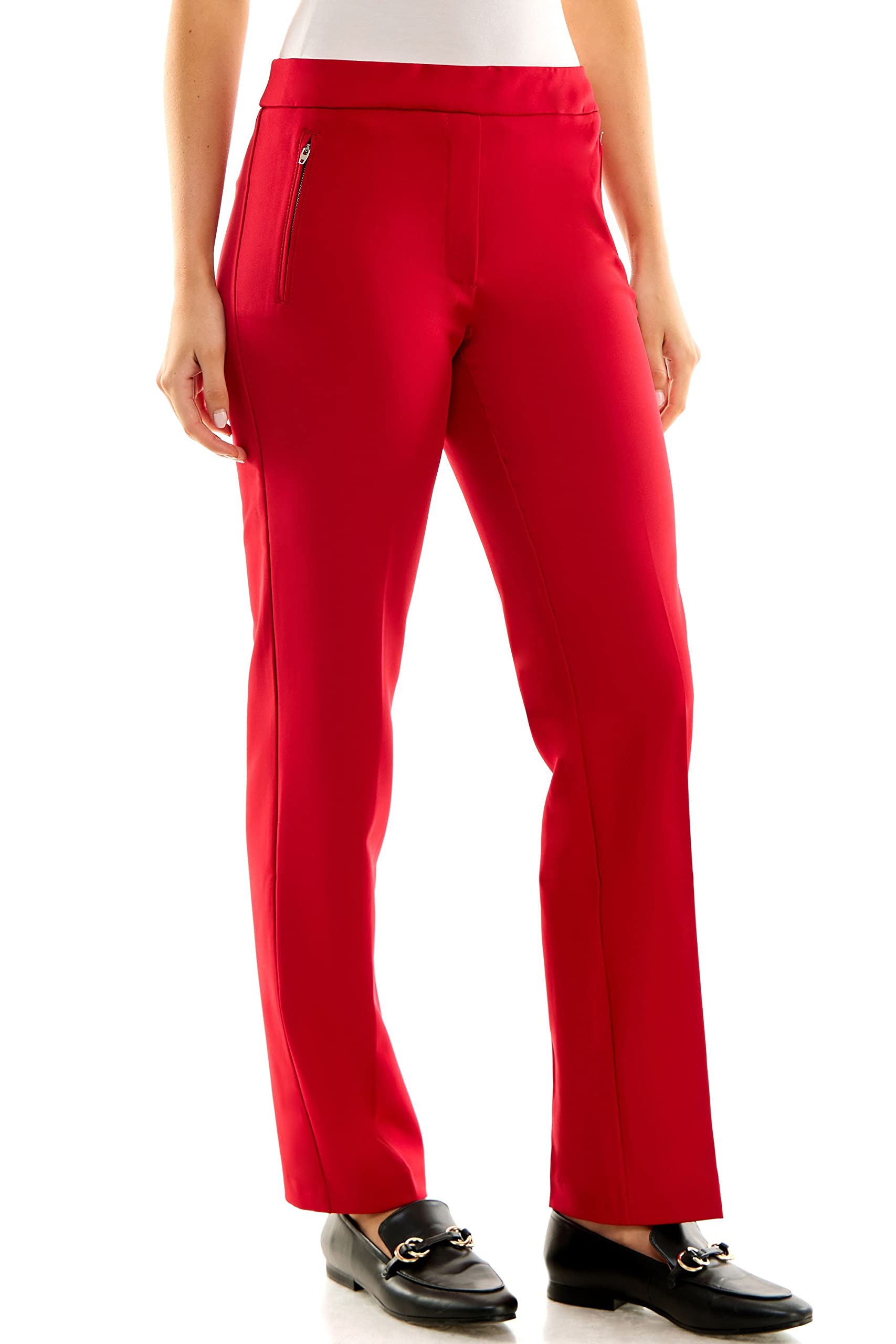 Zac Rachel Womens Bond 18 Pull on with Faux Zipper Pockets Casual Pantspants