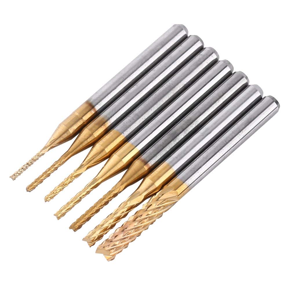 10 Punte Fresa CNC In Carburo - Diametro 1.0-3.0mm, Gambo 3.175mm, Per Incisione Legno/Metallo/PCB